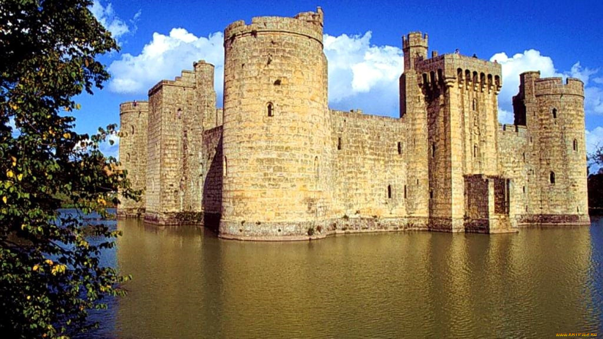bodiam, castle, города, замки, англии, bodiam, castle