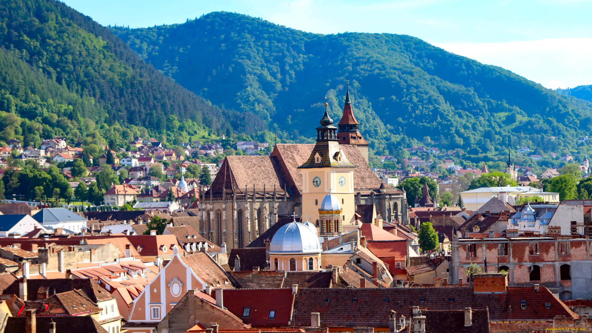 brasov, romania, города, -, панорамы, brasov, romania