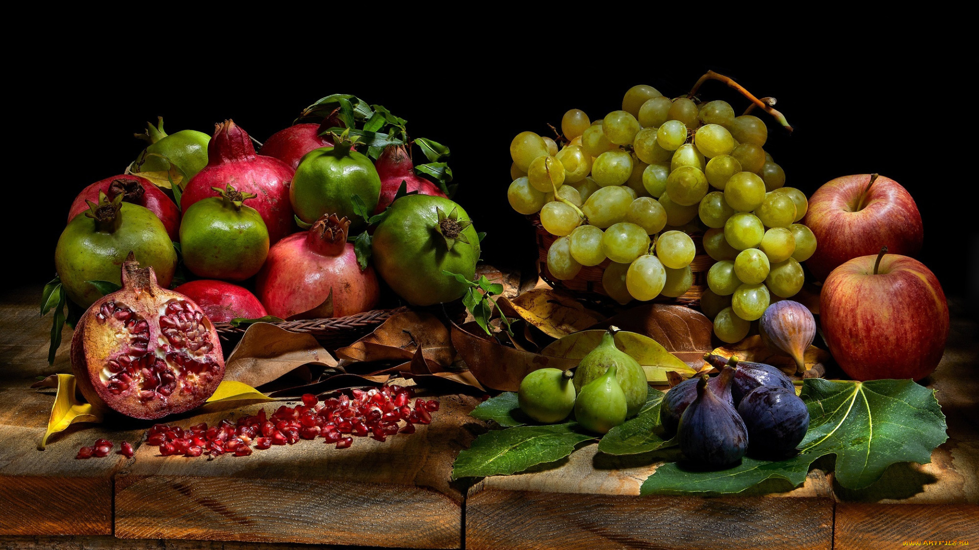 еда, фрукты, , ягоды, инжир, гранаты, виноград, яблоки
