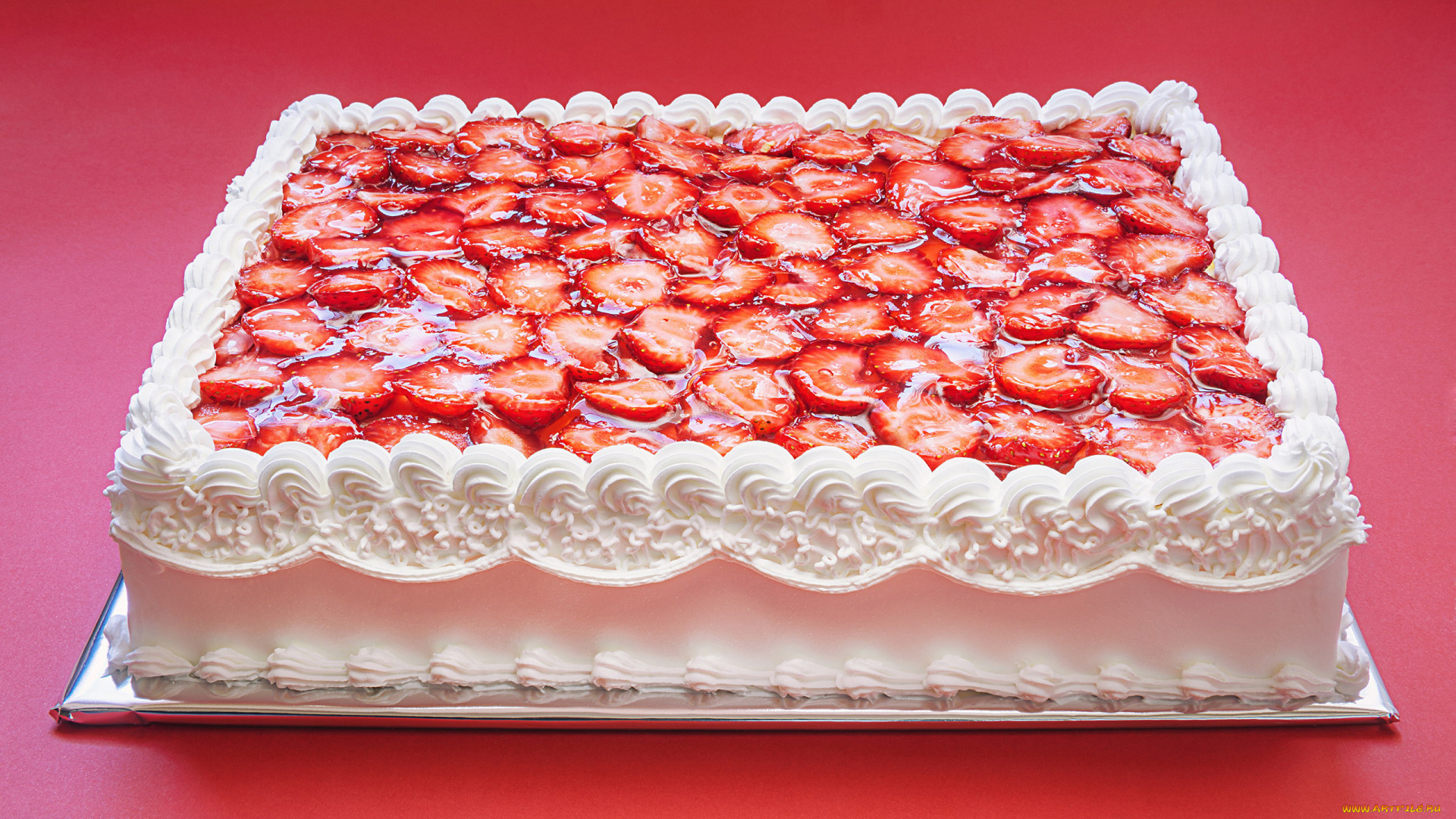 еда, торты, клубника, торт, крем