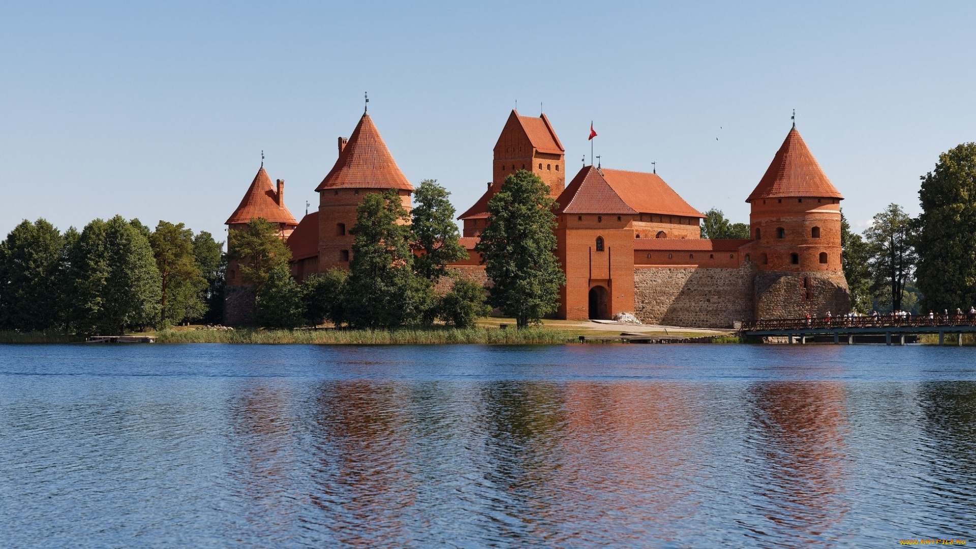 города, тракайский, замок, , литва, trakai, castle