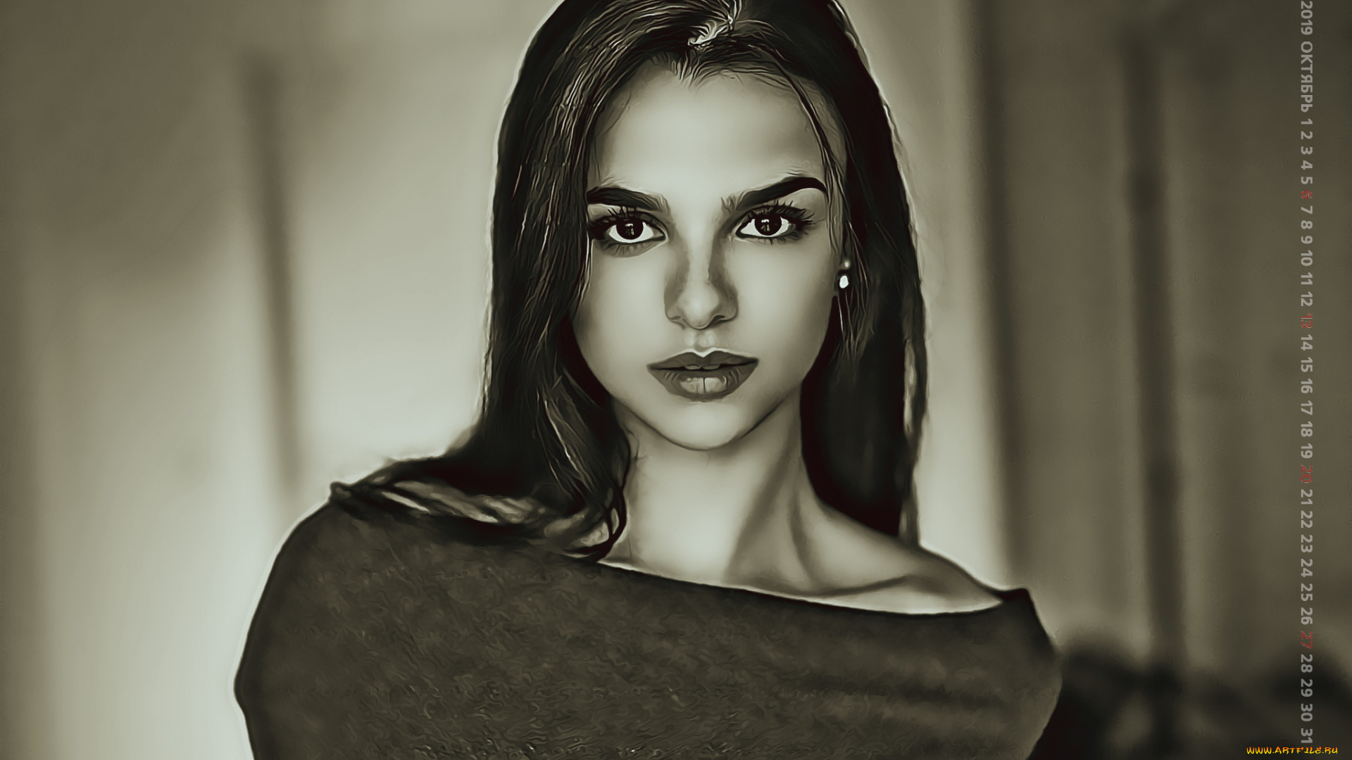 календари, компьютерный, дизайн, 2019, calendar, женщина, взгляд, девушка, модель