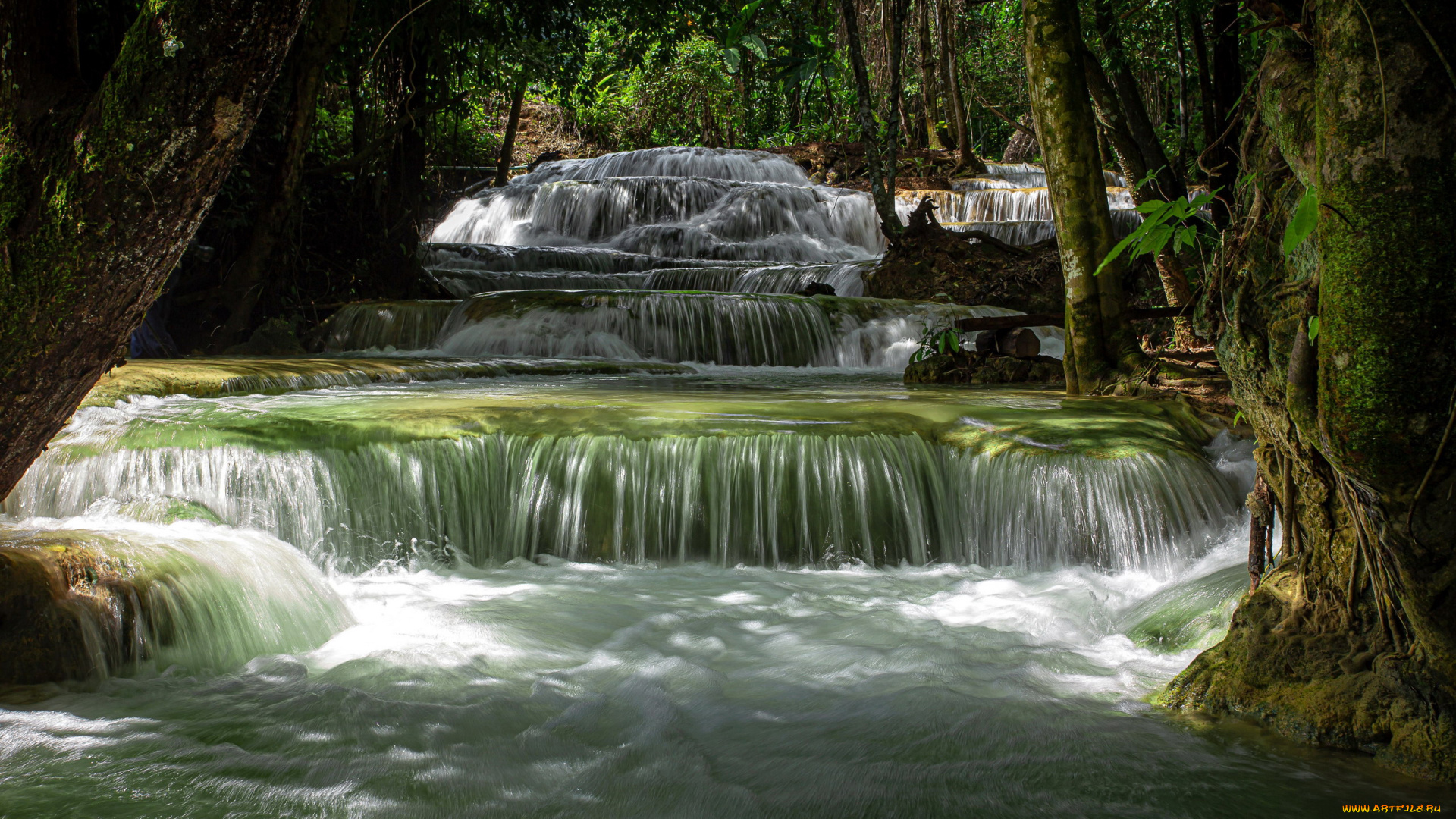 природа, водопады, вода, поток, водопад, каскад