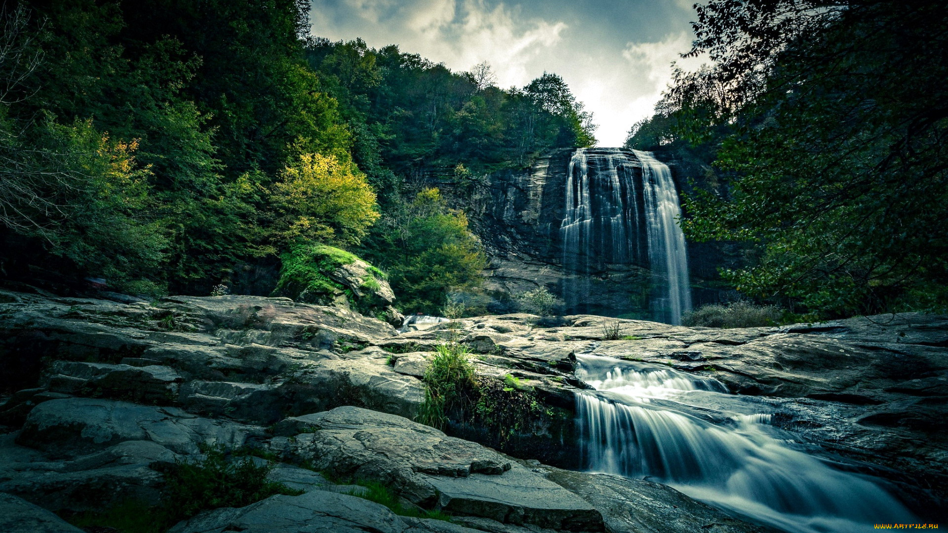 природа, водопады, водопад, вода, поток