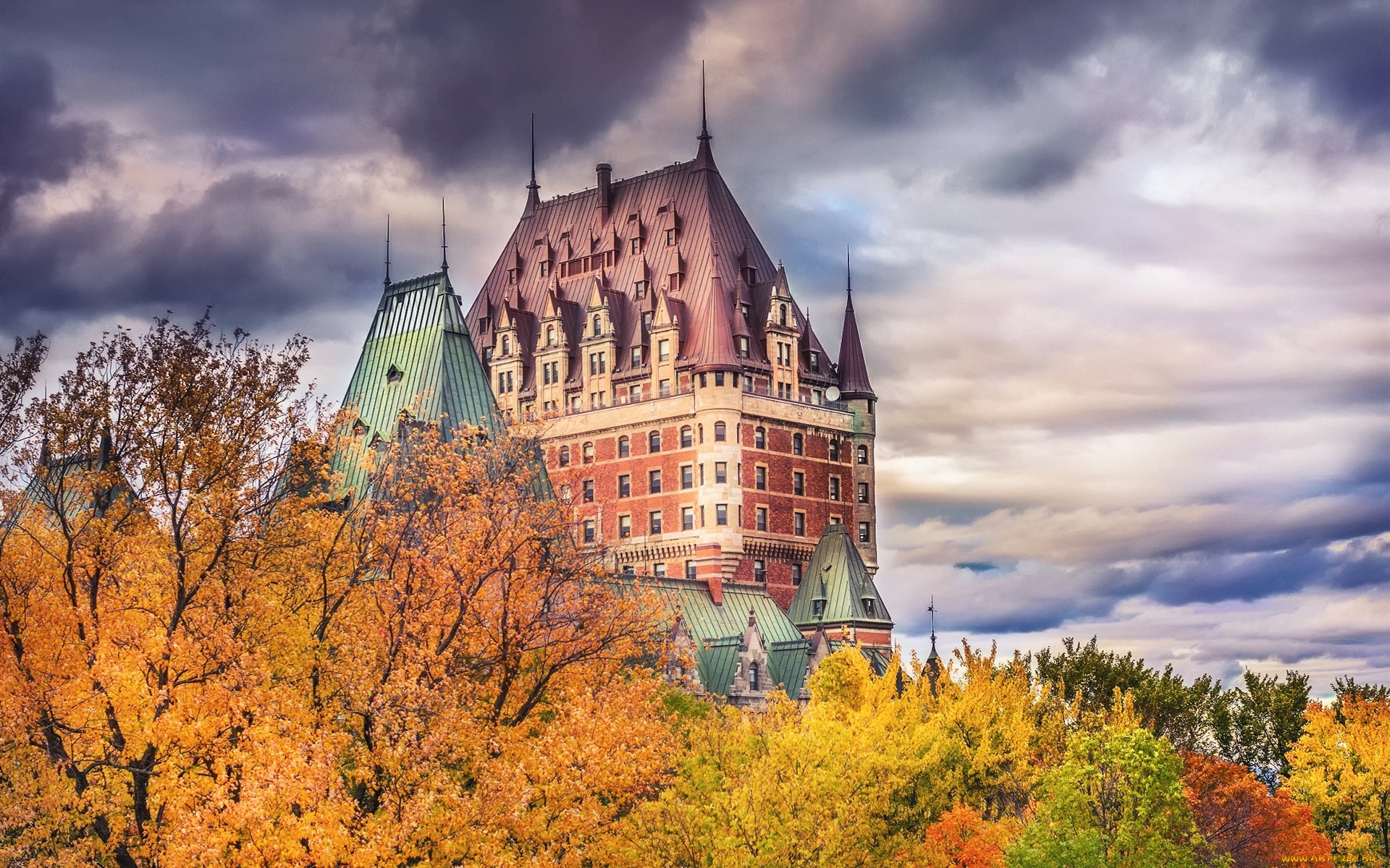 chateau, frontenac, города, квебек, , канада, chateau, frontenac