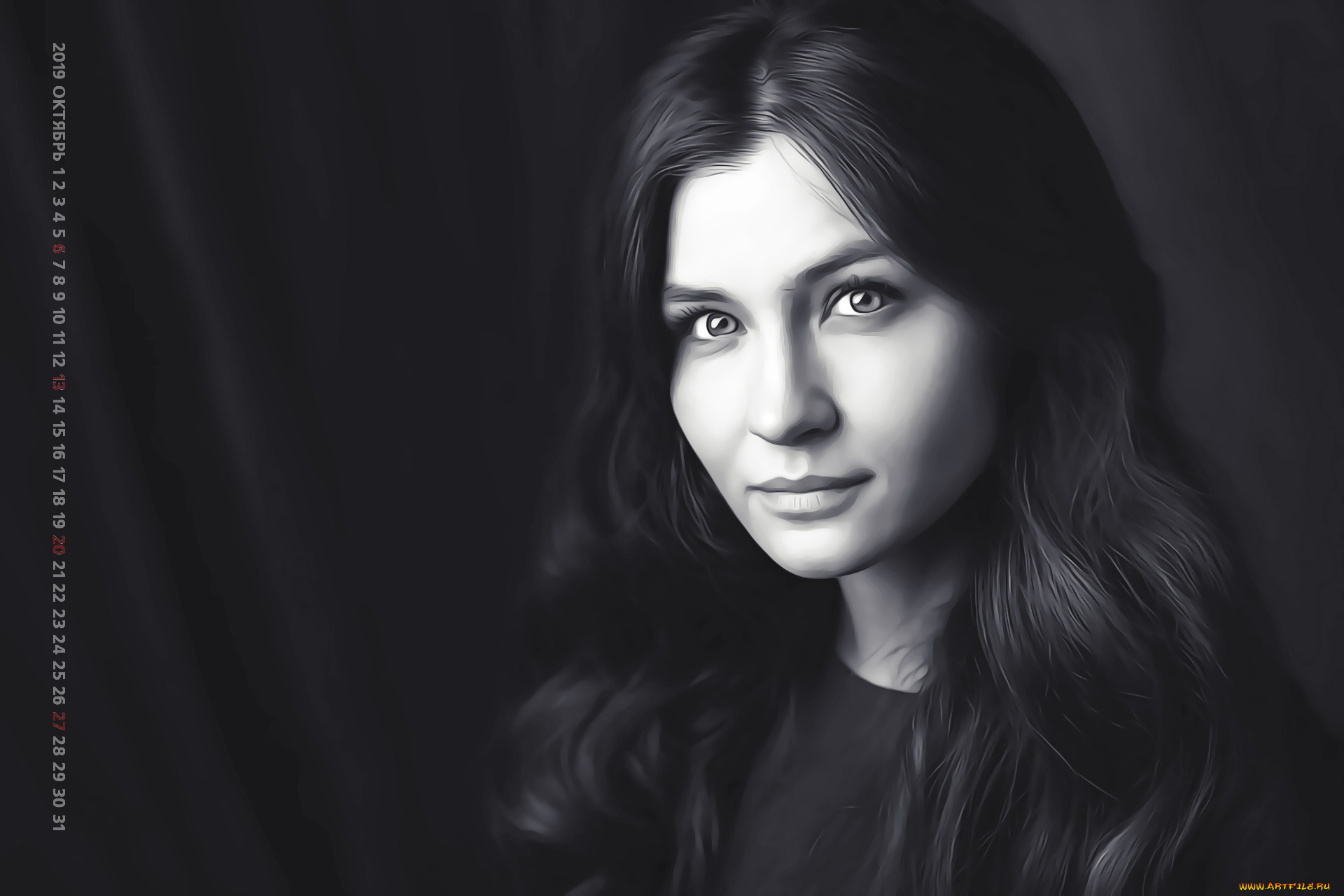 календари, компьютерный, дизайн, 2019, взгляд, лицо, calendar, женщина, девушка