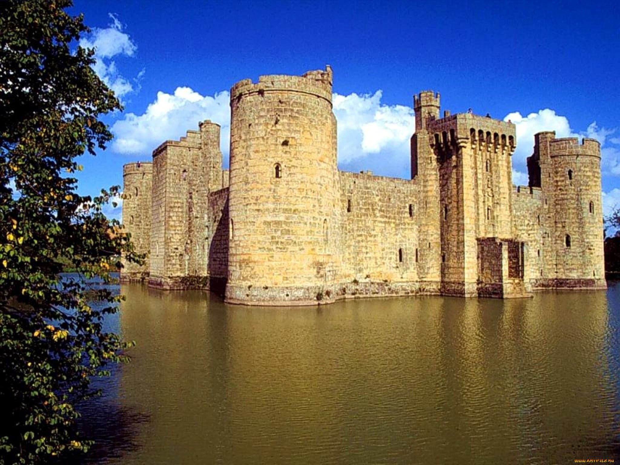 bodiam, castle, города, замки, англии, bodiam, castle