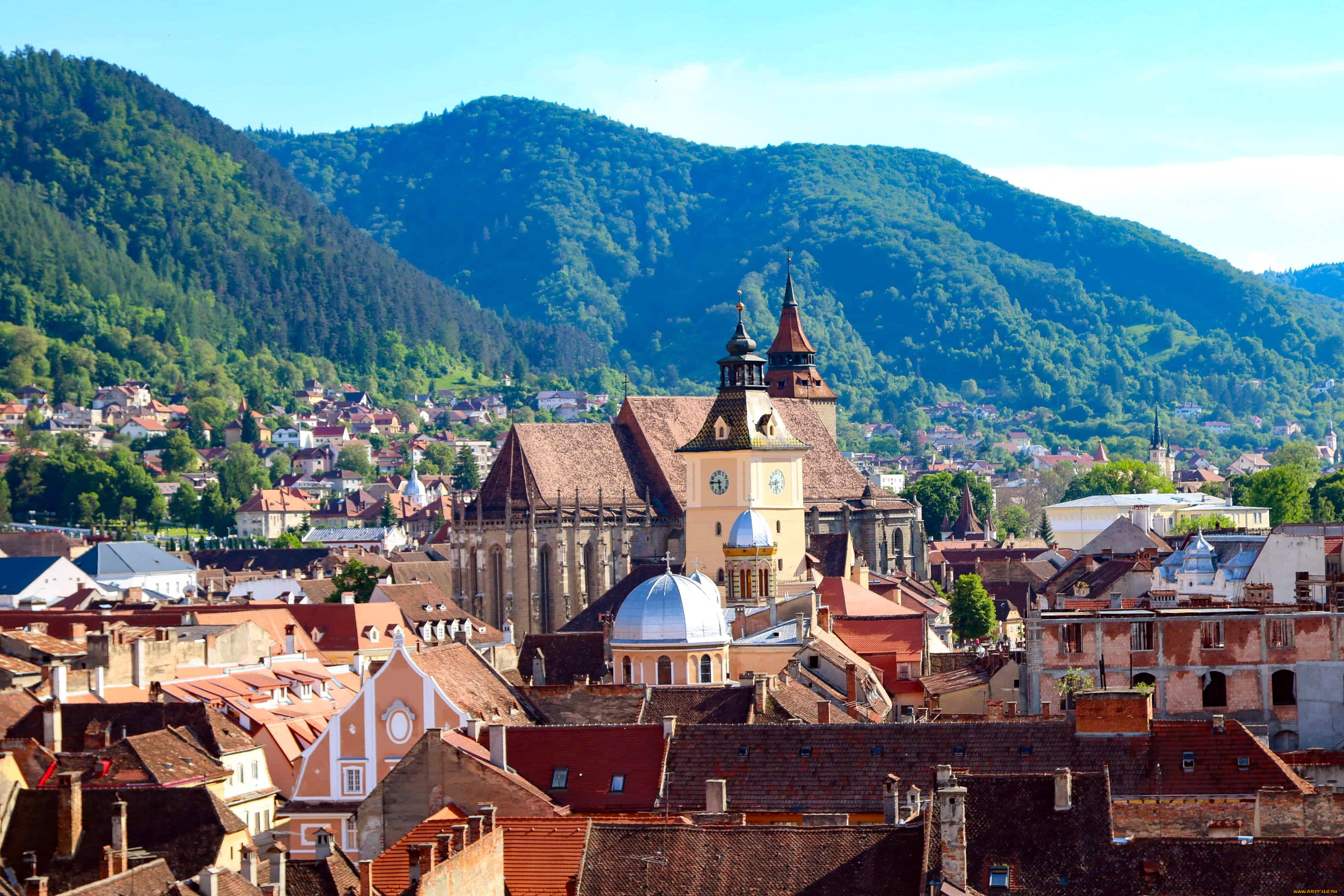 brasov, romania, города, -, панорамы, brasov, romania