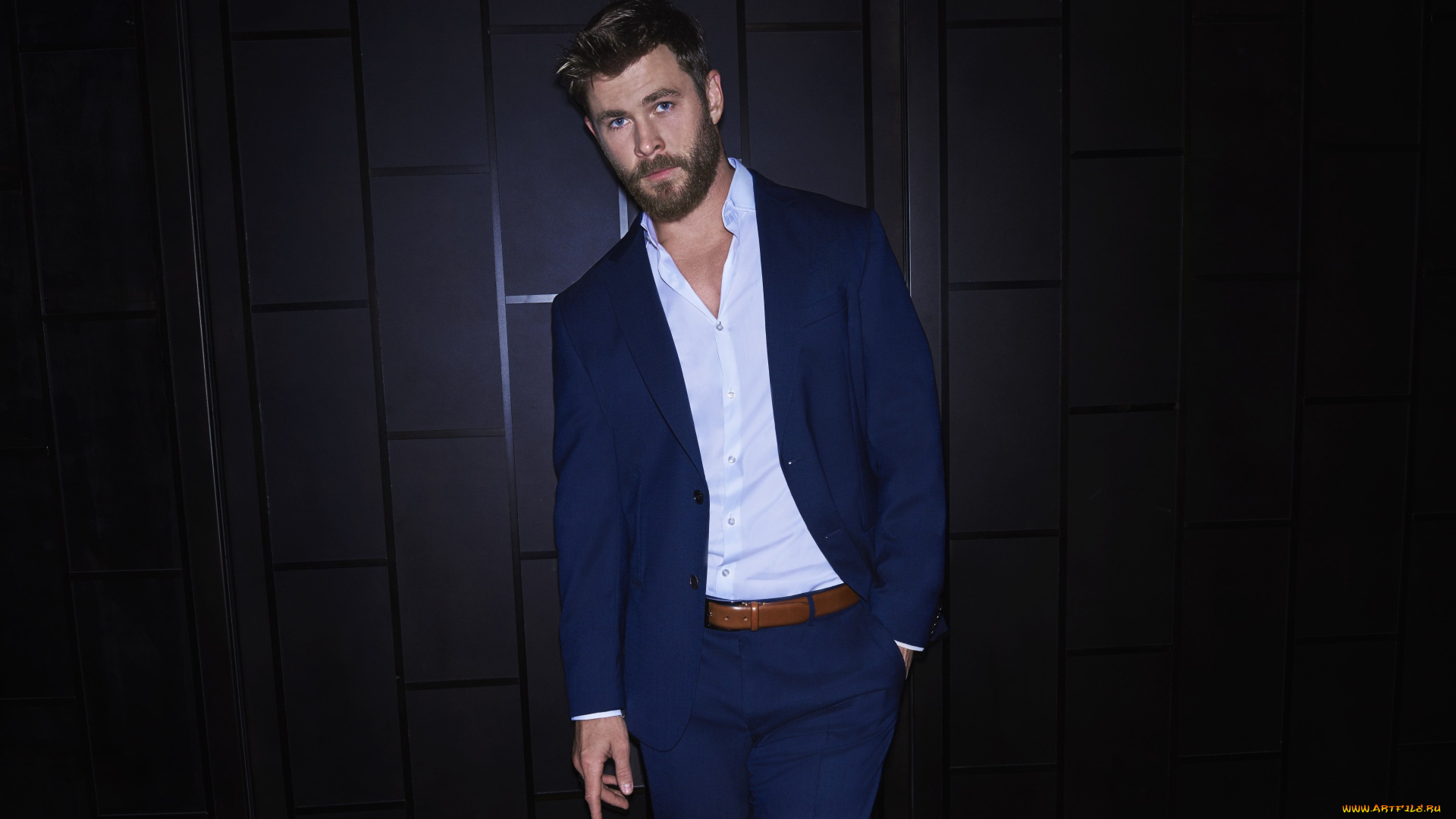 мужчины, chris, hemsworth, актер, костюм, борода