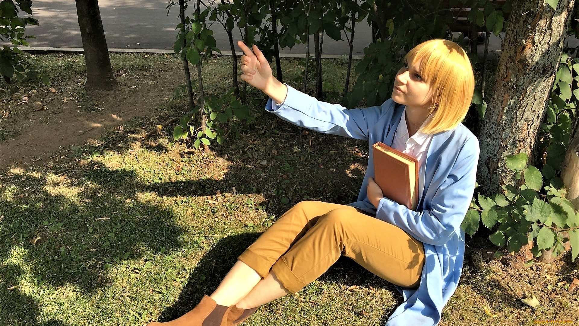 девушки, симонет, секунова, образ, книга, дерево