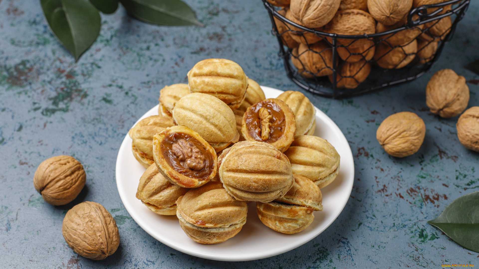 еда, пирожные, , кексы, , печенье, грецкие, орехи, печенье, крем