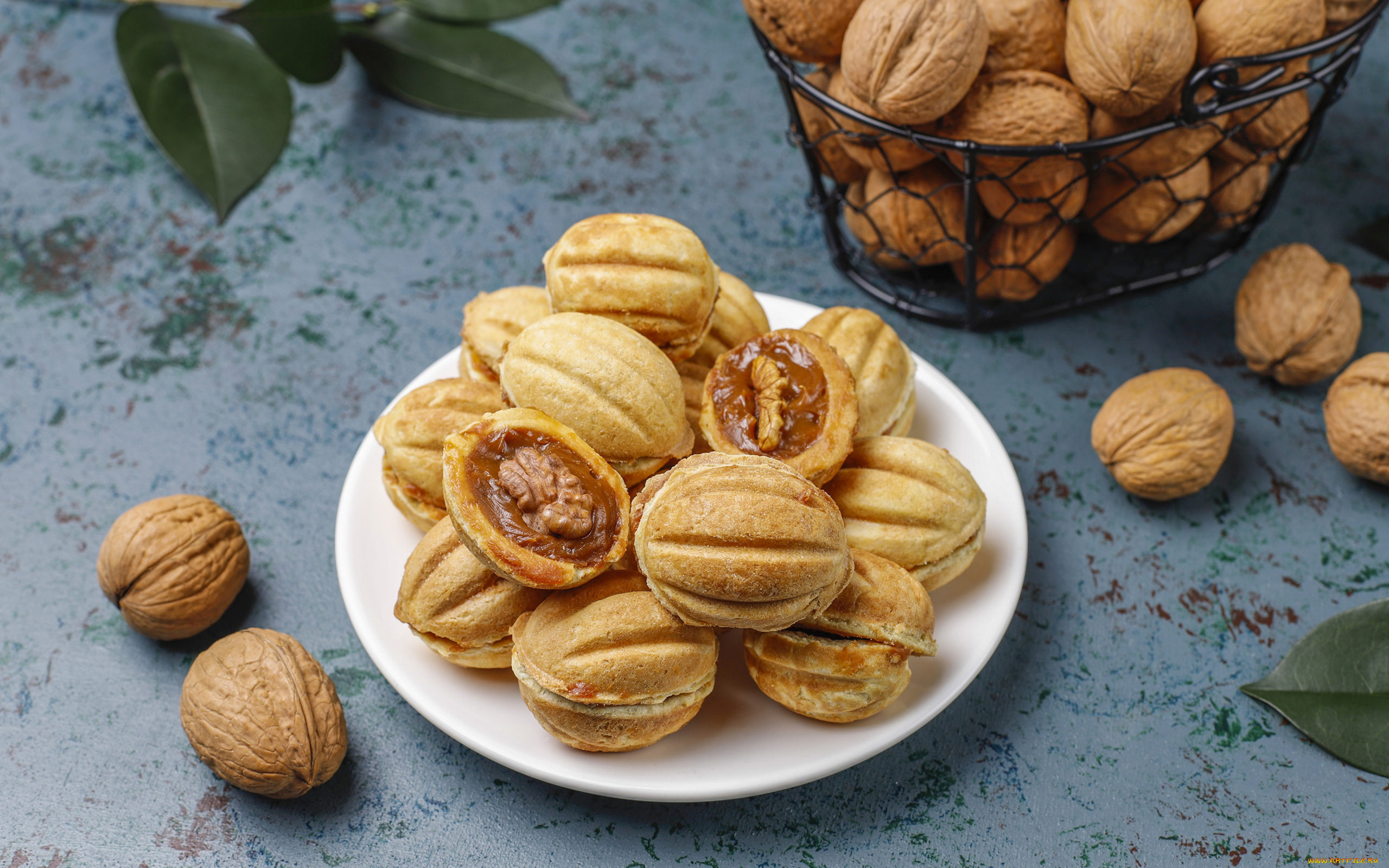 еда, пирожные, , кексы, , печенье, грецкие, орехи, печенье, крем