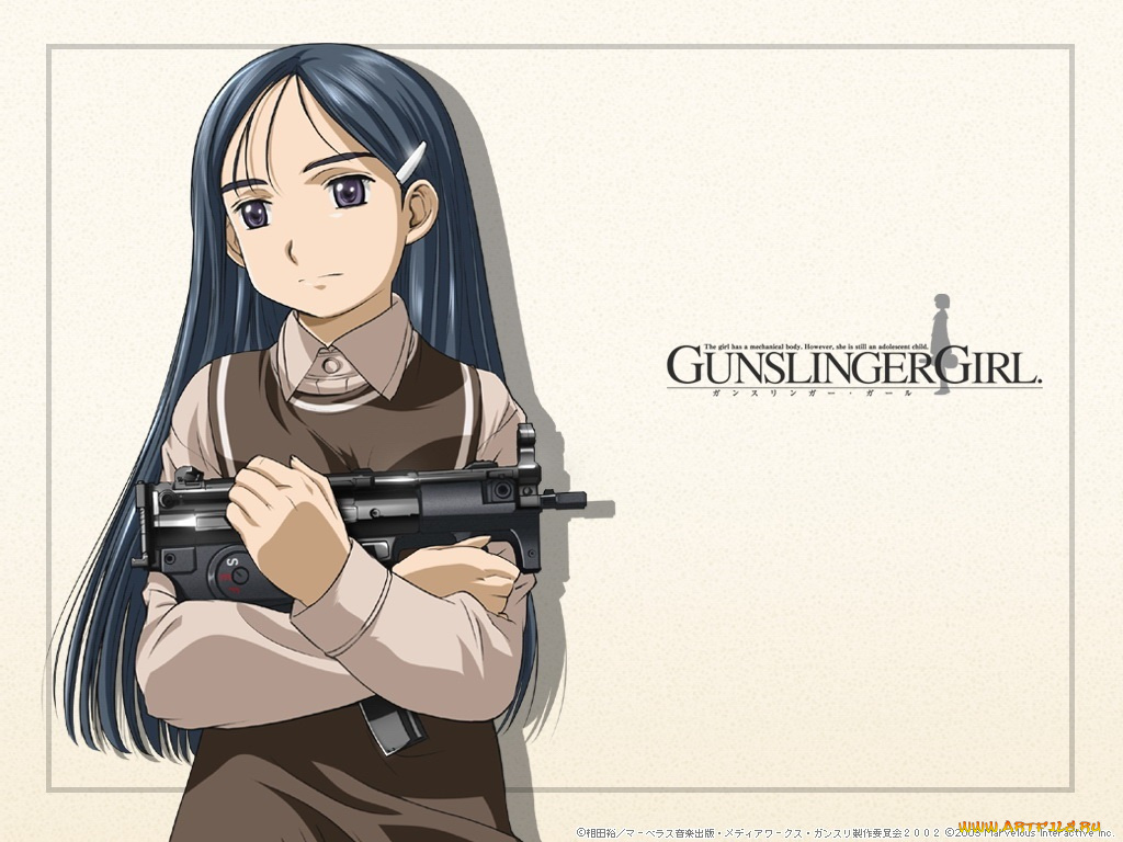 аниме, gun, slinger, girl