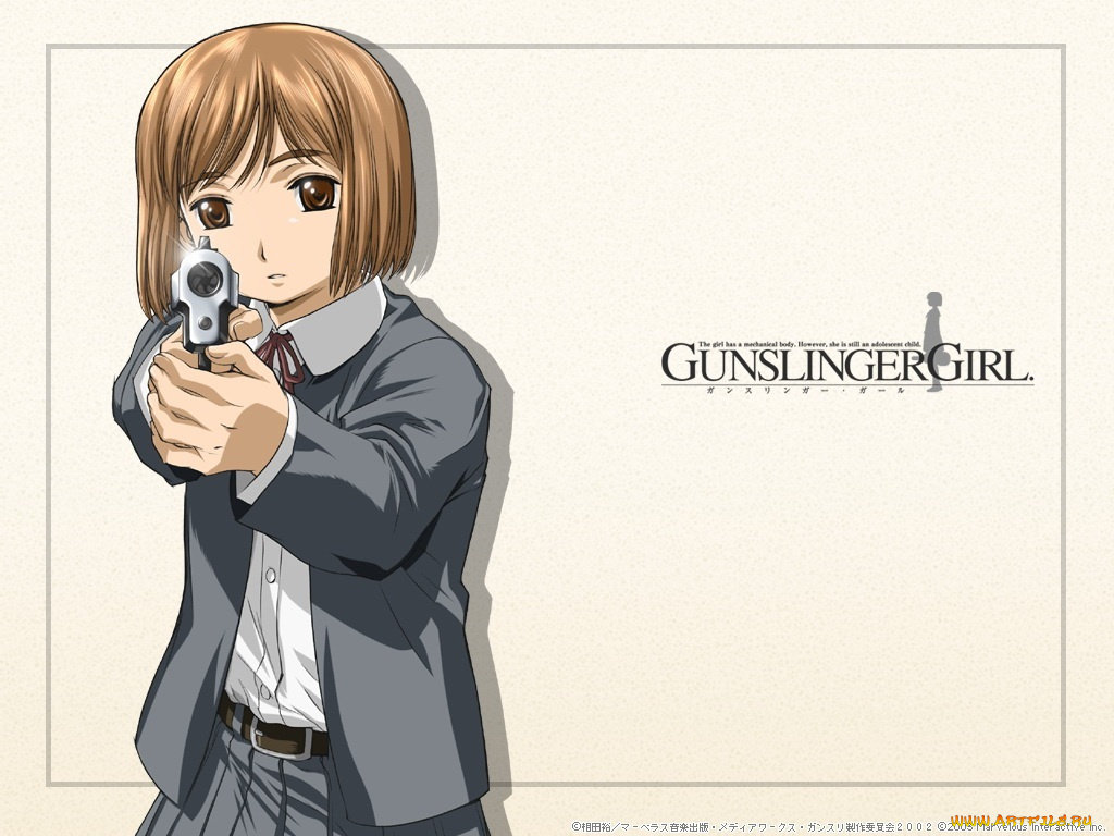 аниме, gun, slinger, girl