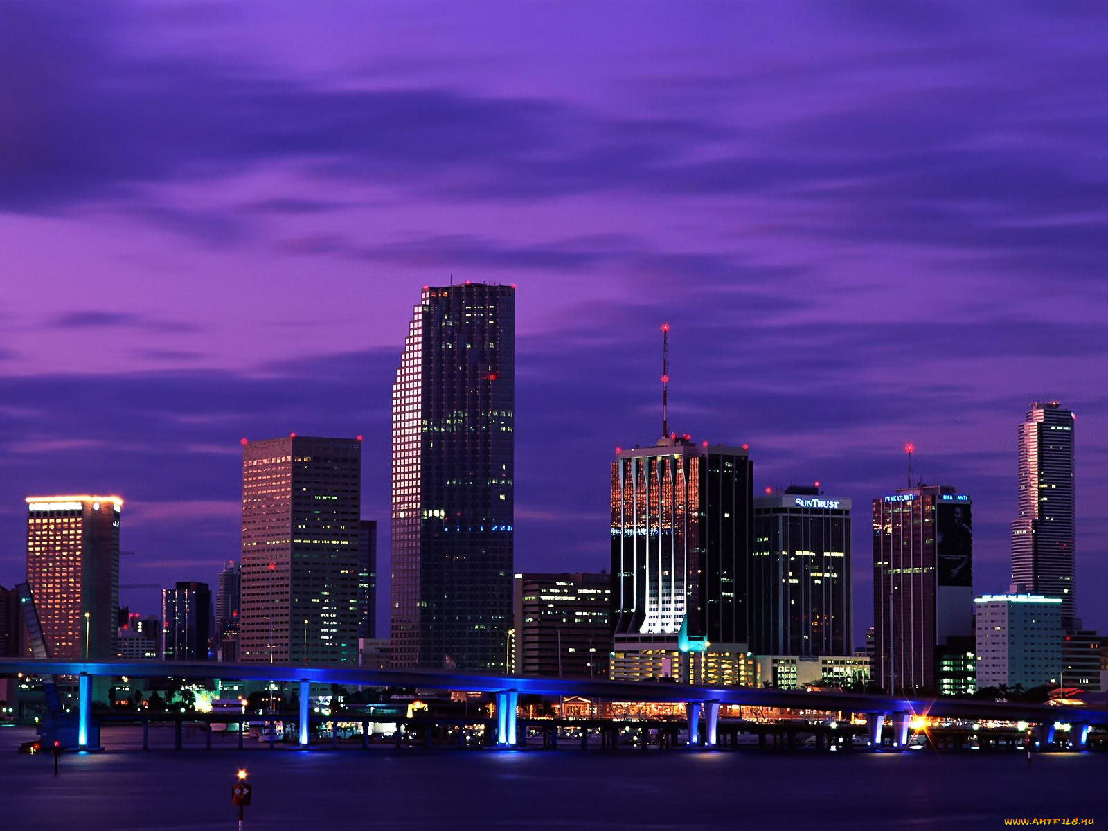 города, огни, ночного