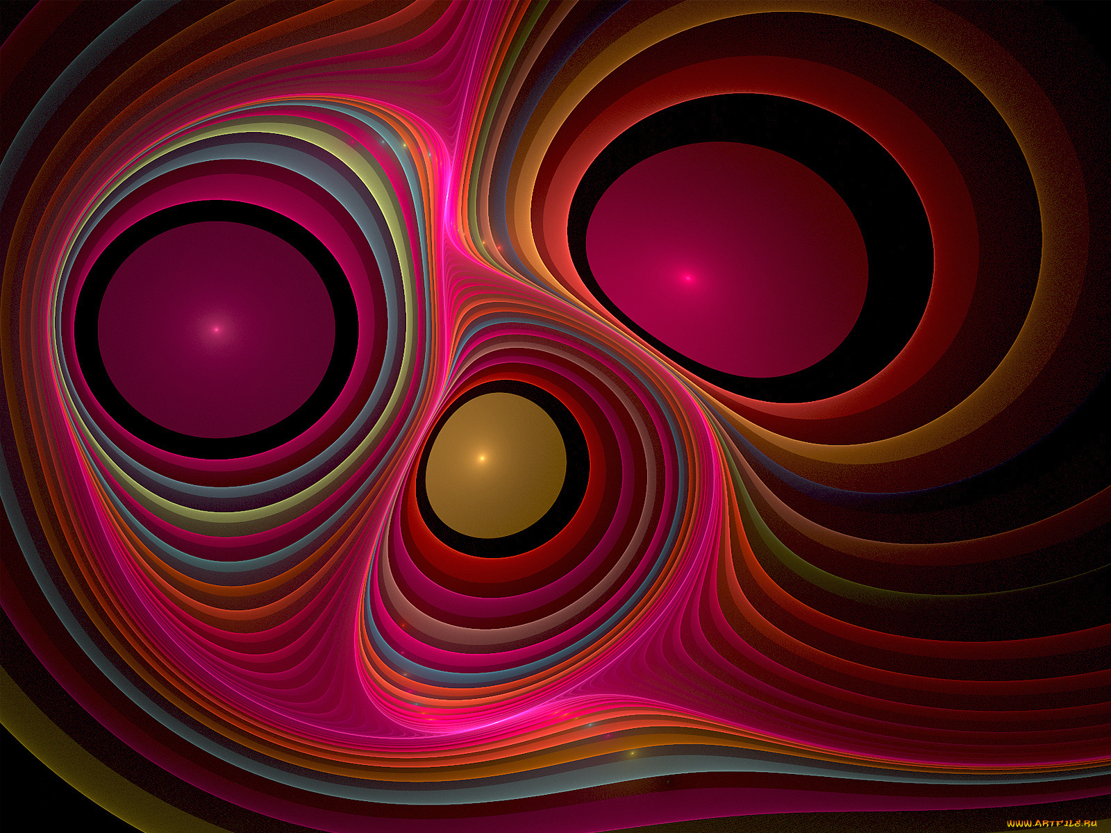 3д, графика, fractal, фракталы, тёмный, красный