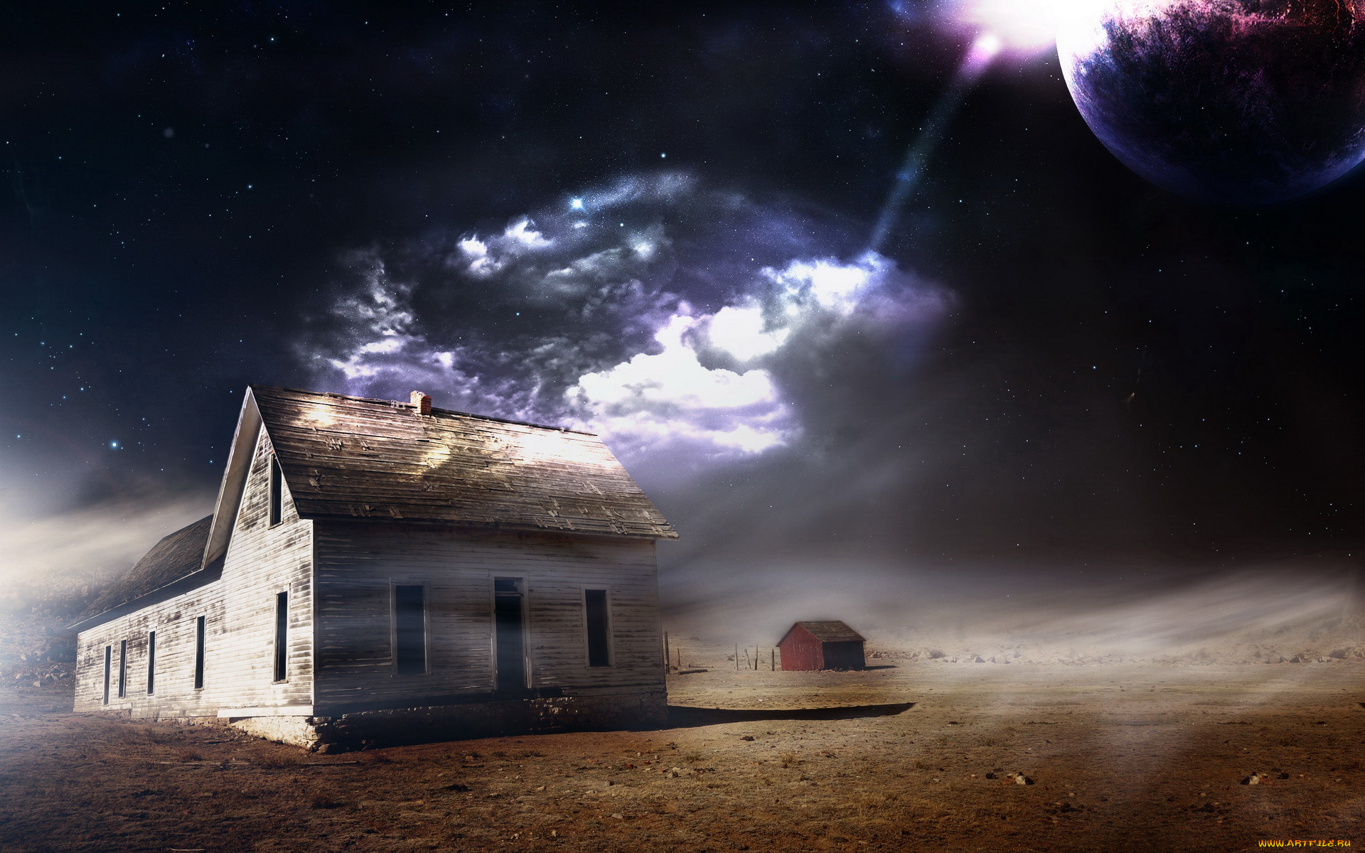 разное, компьютерный, дизайн, свет, планета, дома