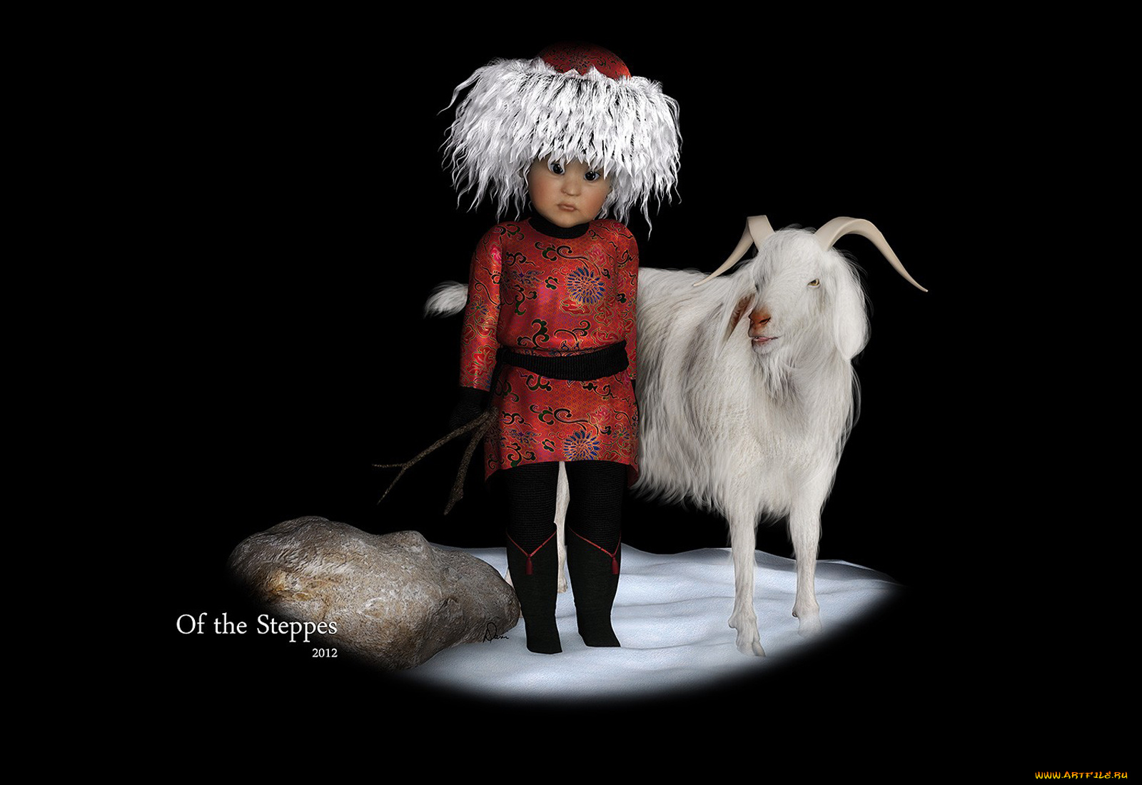 3д, графика, people, люди, мальчик, козел