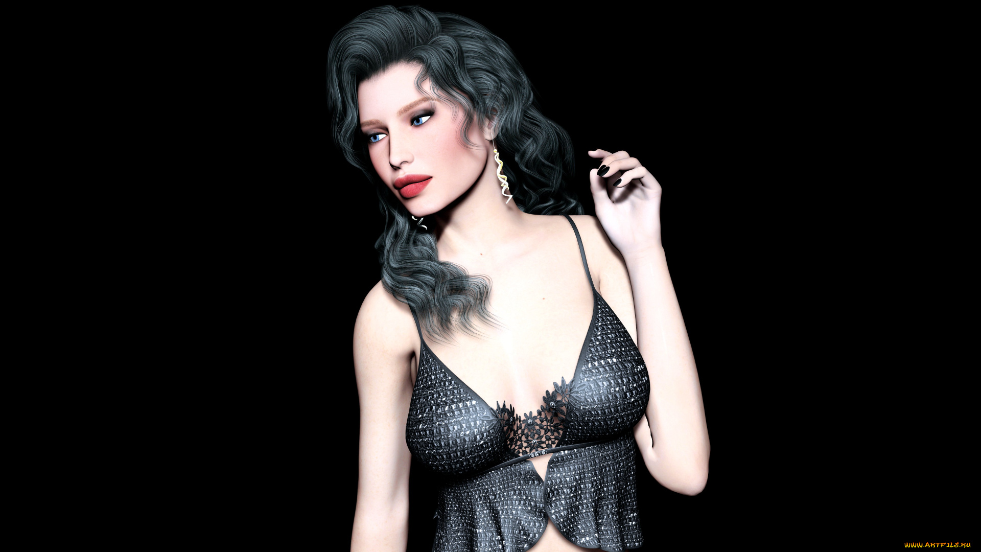 3д, графика, people, люди, девушка, взгляд