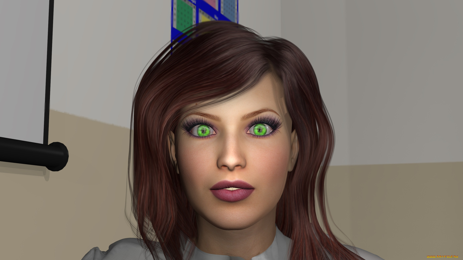 3д, графика, portraits, портрет, девушка, взгляд