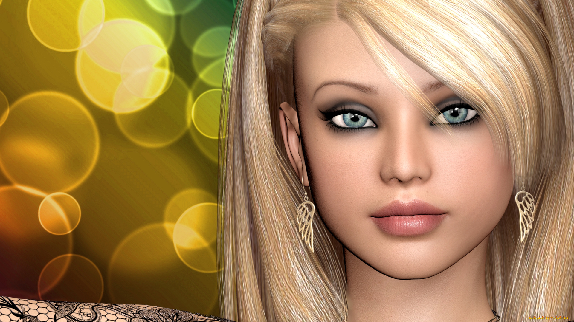 3д, графика, portraits, портрет, глаза, лицо, взгляд, губы