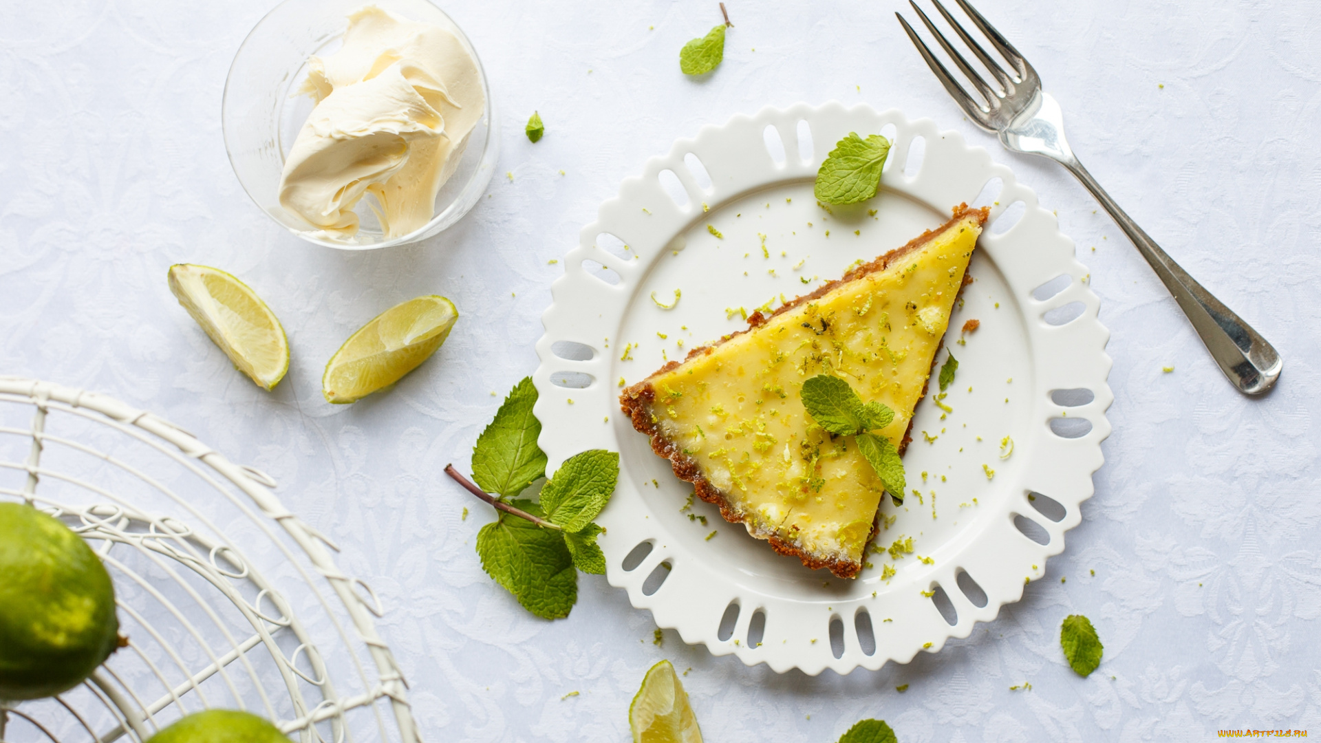 еда, пироги, вилка, лайм