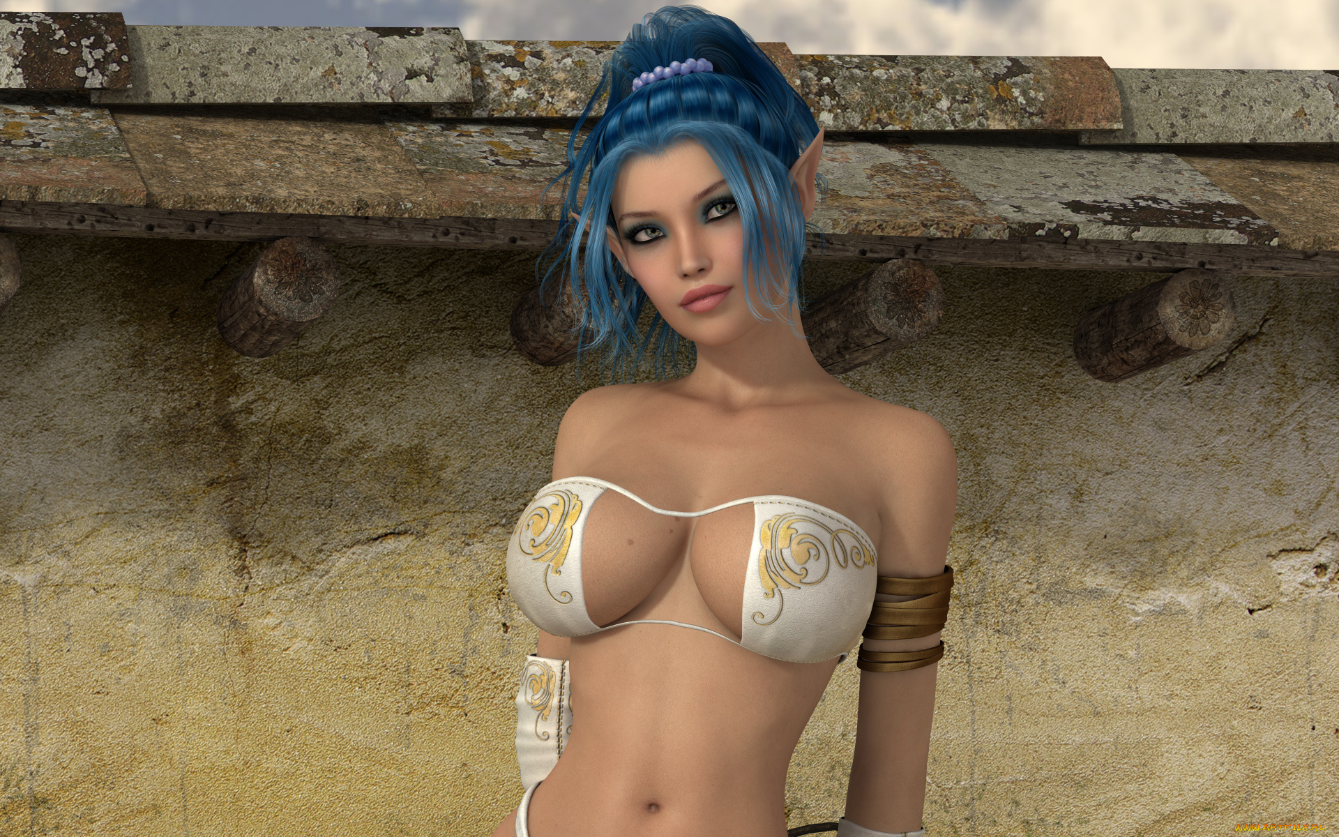 rina, by, metalhed13, 3д, графика, elves, эльфы, девушка, рендер