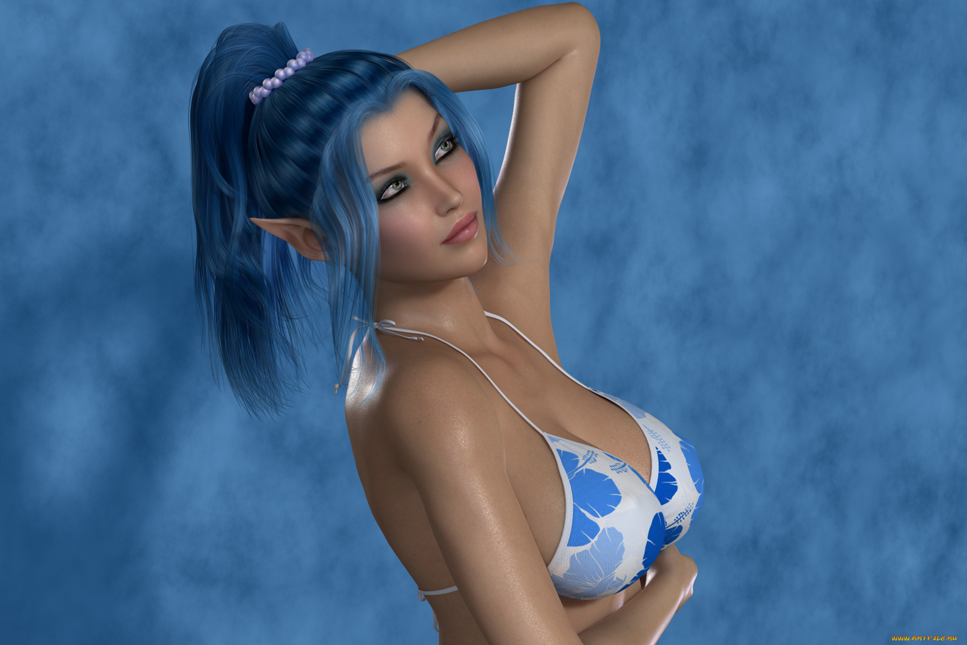 rina, by, metalhed13, 3д, графика, elves, эльфы, рендер, девушка