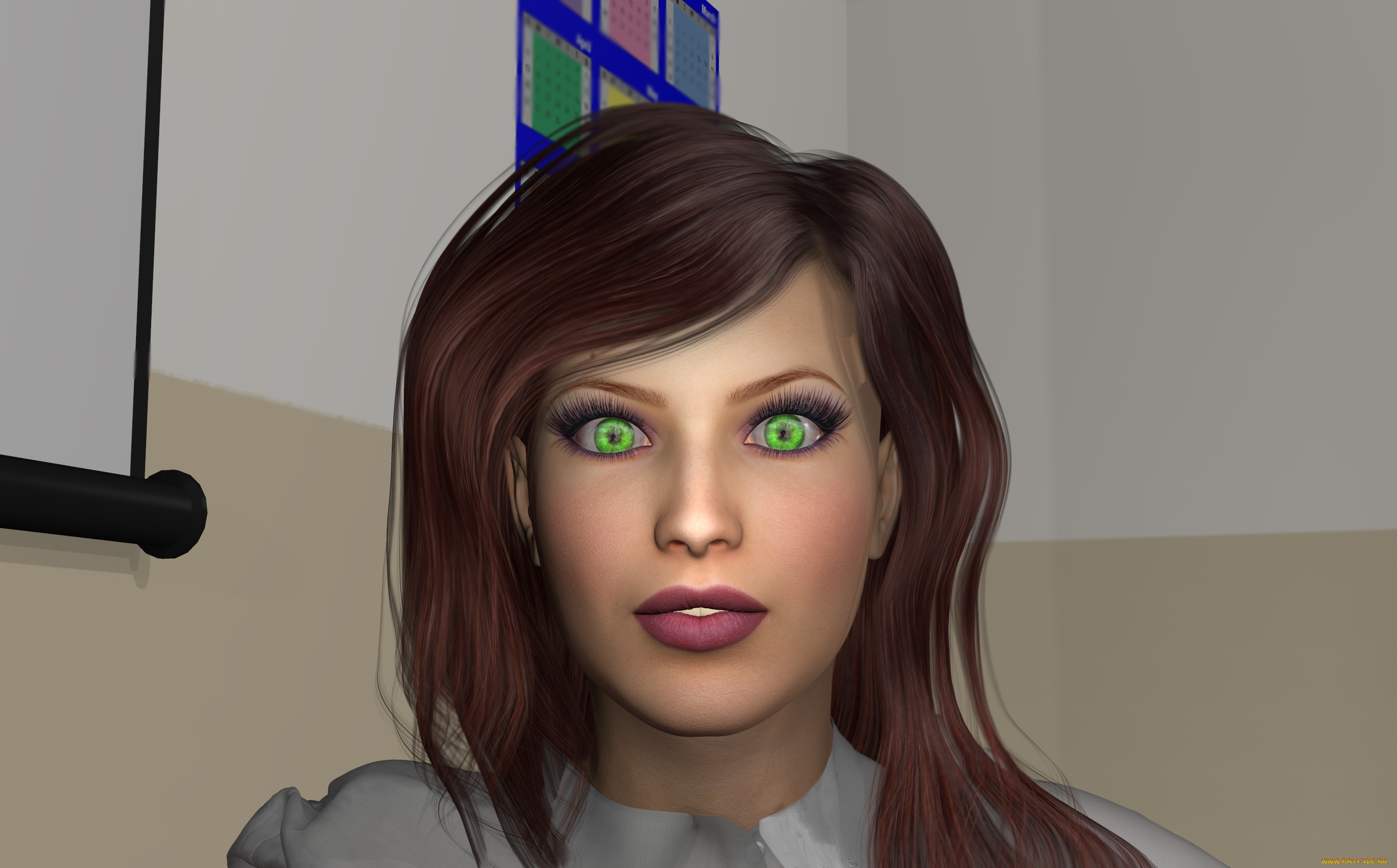 3д, графика, portraits, портрет, девушка, взгляд