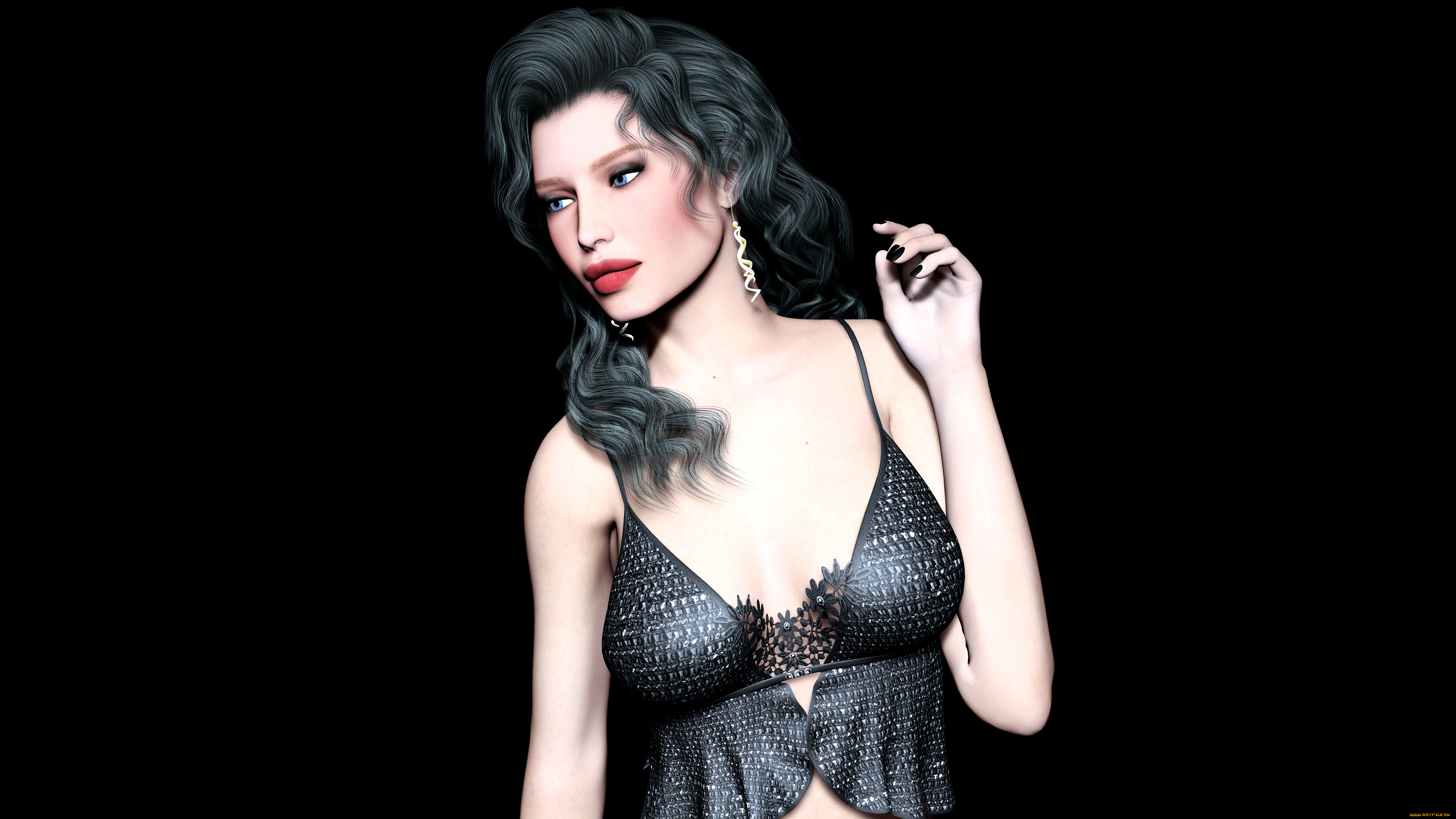 3д, графика, people, люди, девушка, взгляд