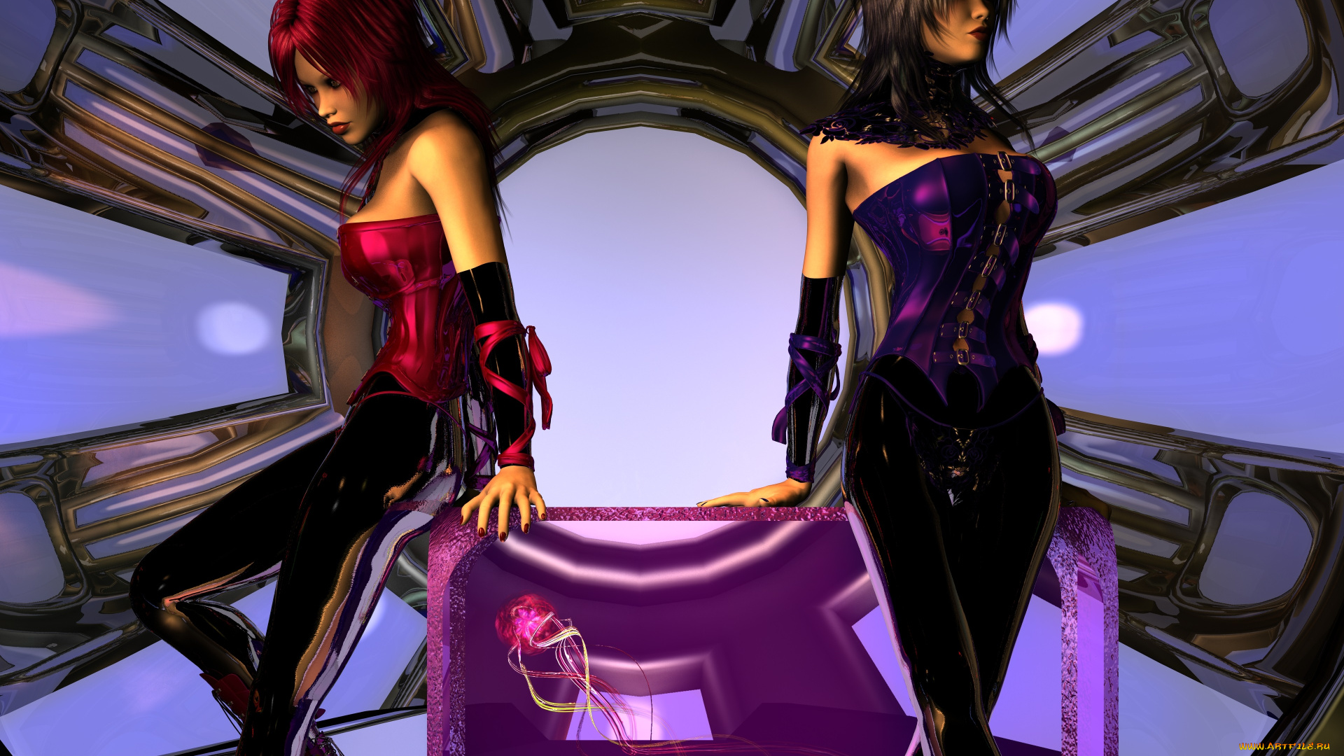 3д, графика, фантазия, , fantasy, взгляд, девушки