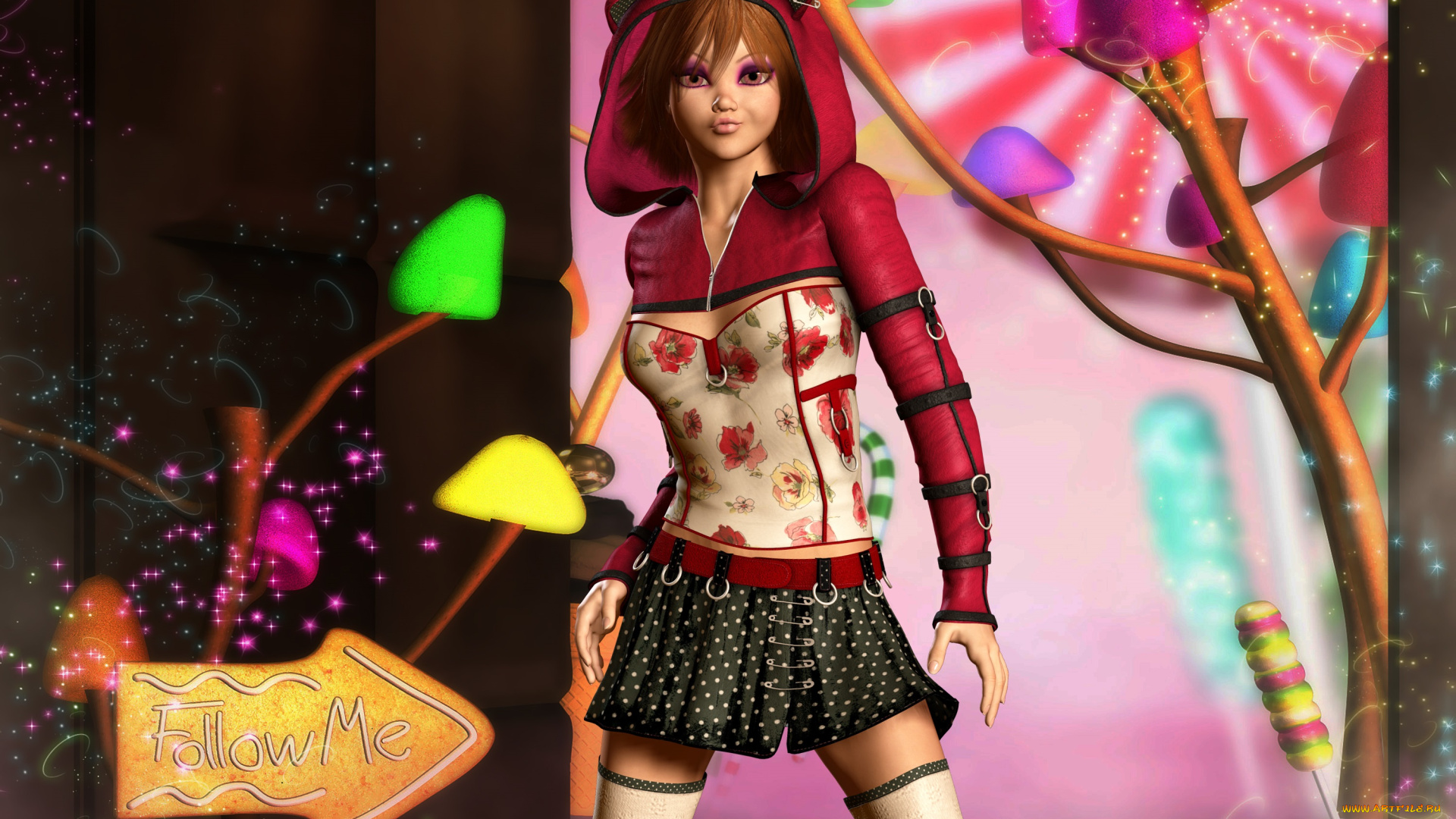 3д, графика, люди, , people, девушка, взгляд, фон