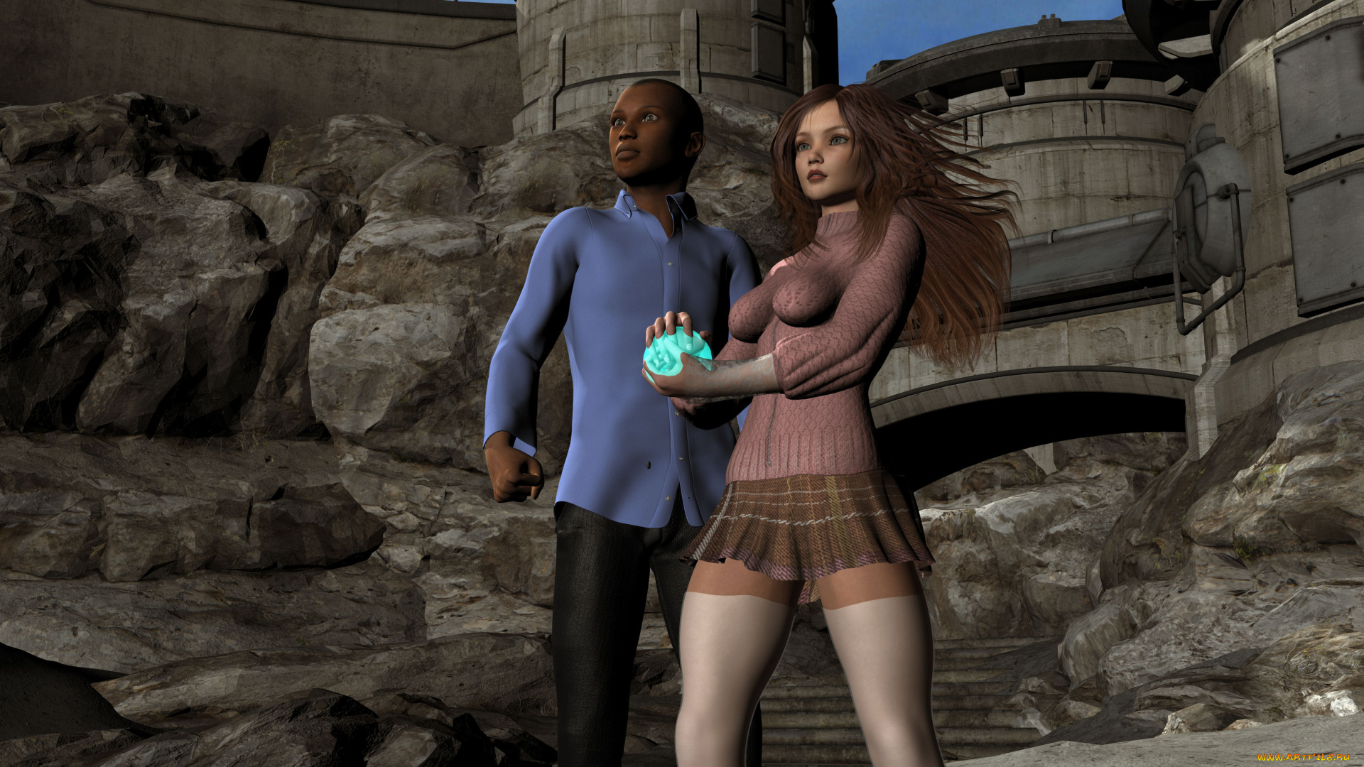 3д, графика, люди, , people, мужчина, девушка, магия