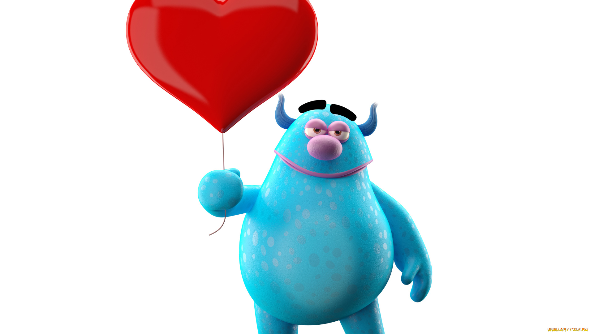 3д, графика, юмор, , humor, heart, cute, character, monster, funny