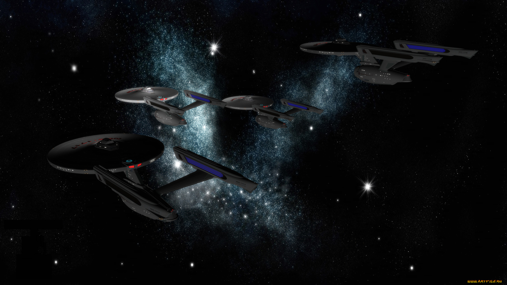 космос, арт, звезды, вселенная, космический, корабль