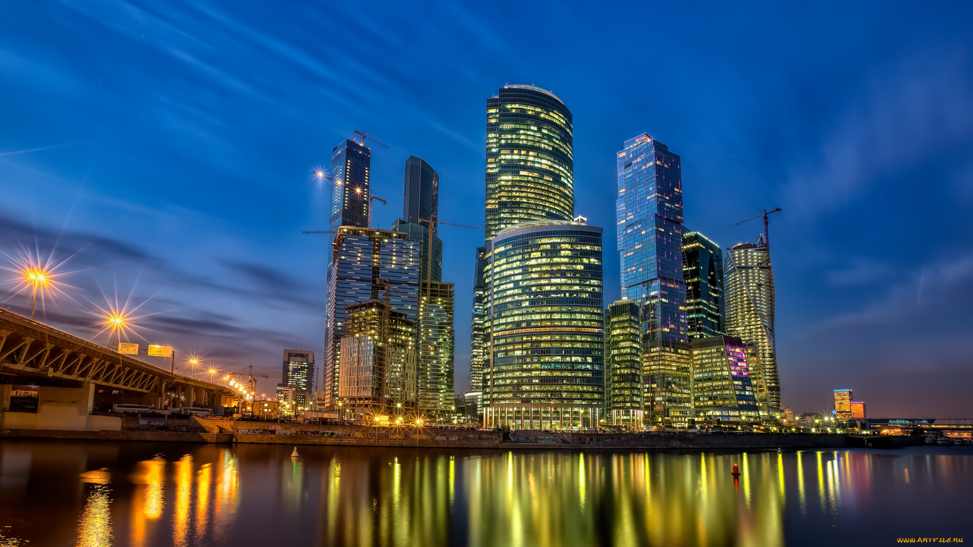 moscow, city, города, москва, , россия, река, небоскркбы