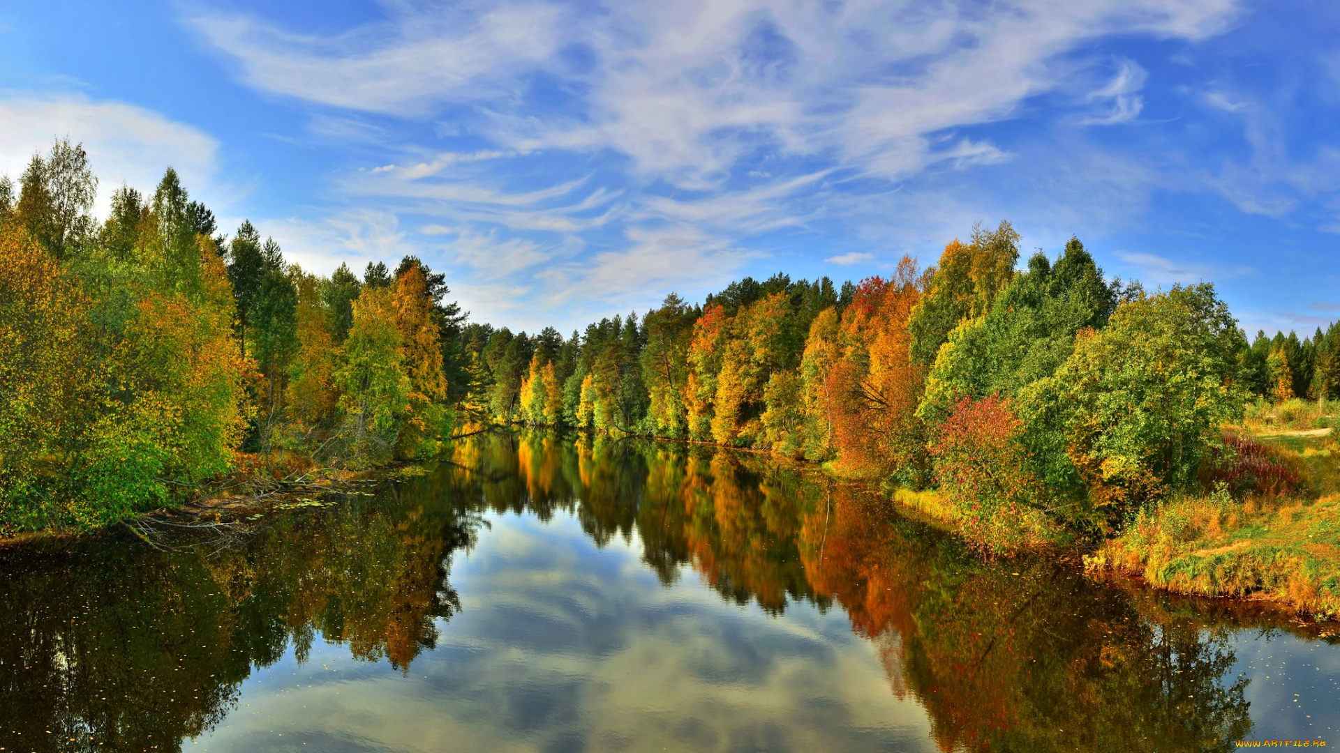 природа, реки, озера, осень