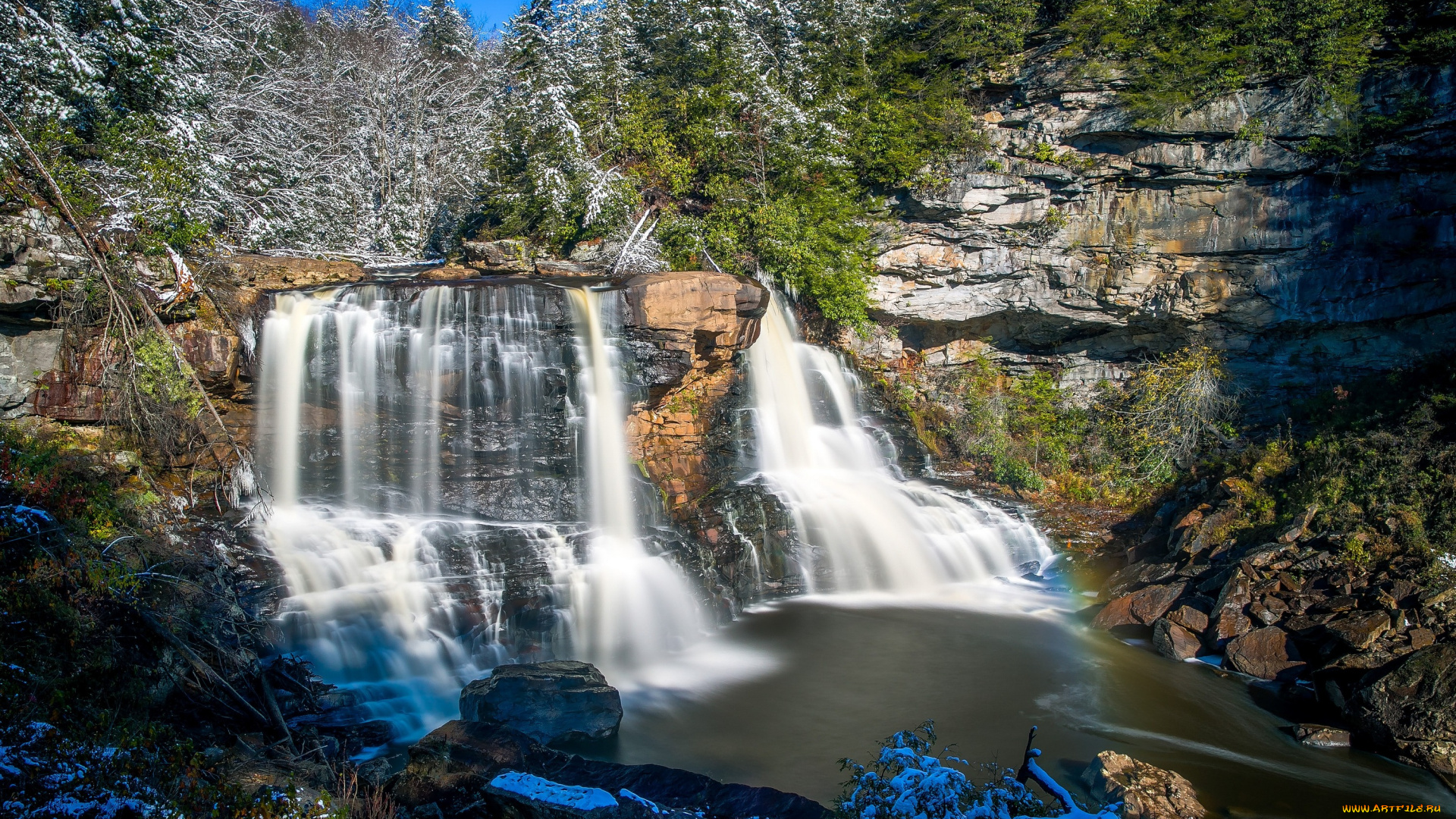 природа, водопады, горы, пейзаж, вода