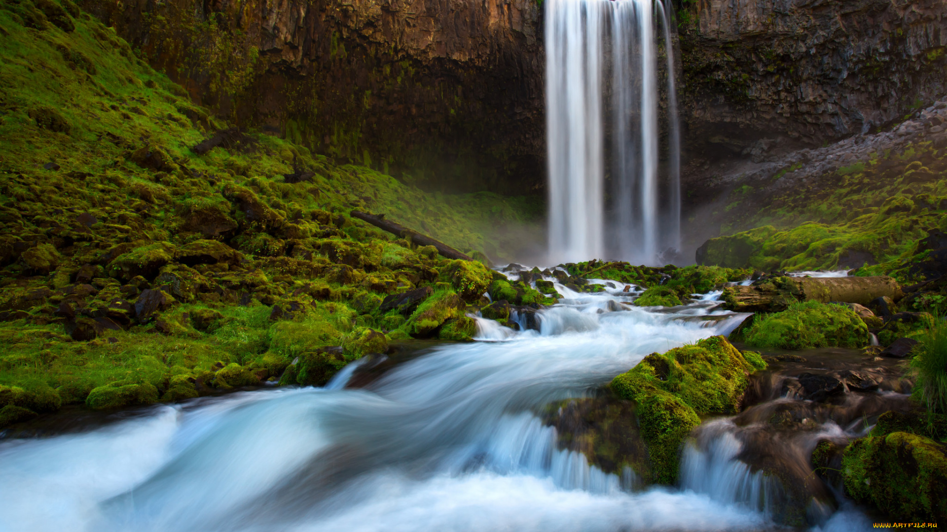 природа, водопады, лес, река, водопад