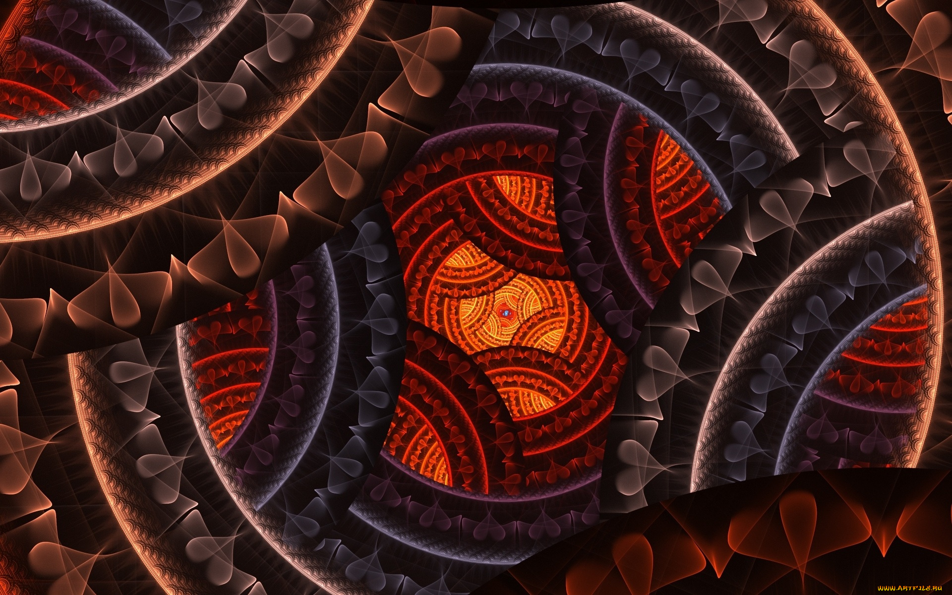 3д, графика, фракталы, , fractal, бесконечность, пространство, кольца