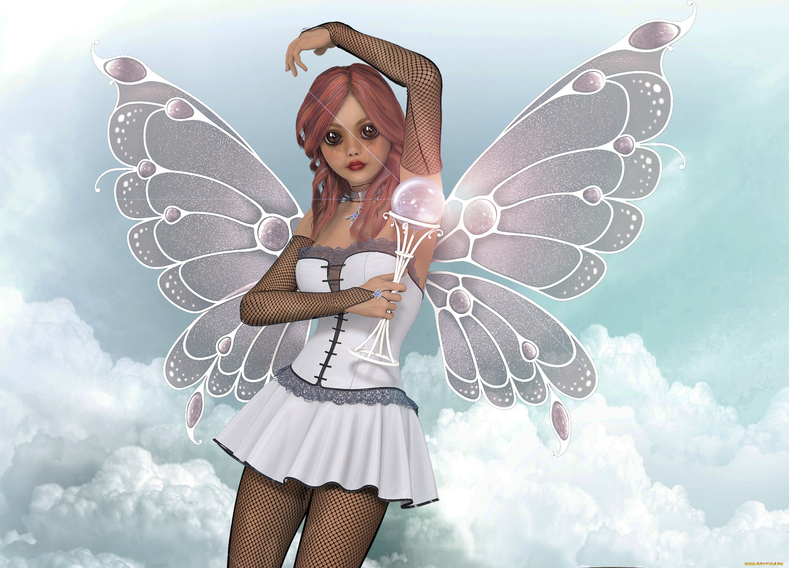 3д, графика, эльфы, , elves, девушка, взгляд, фея