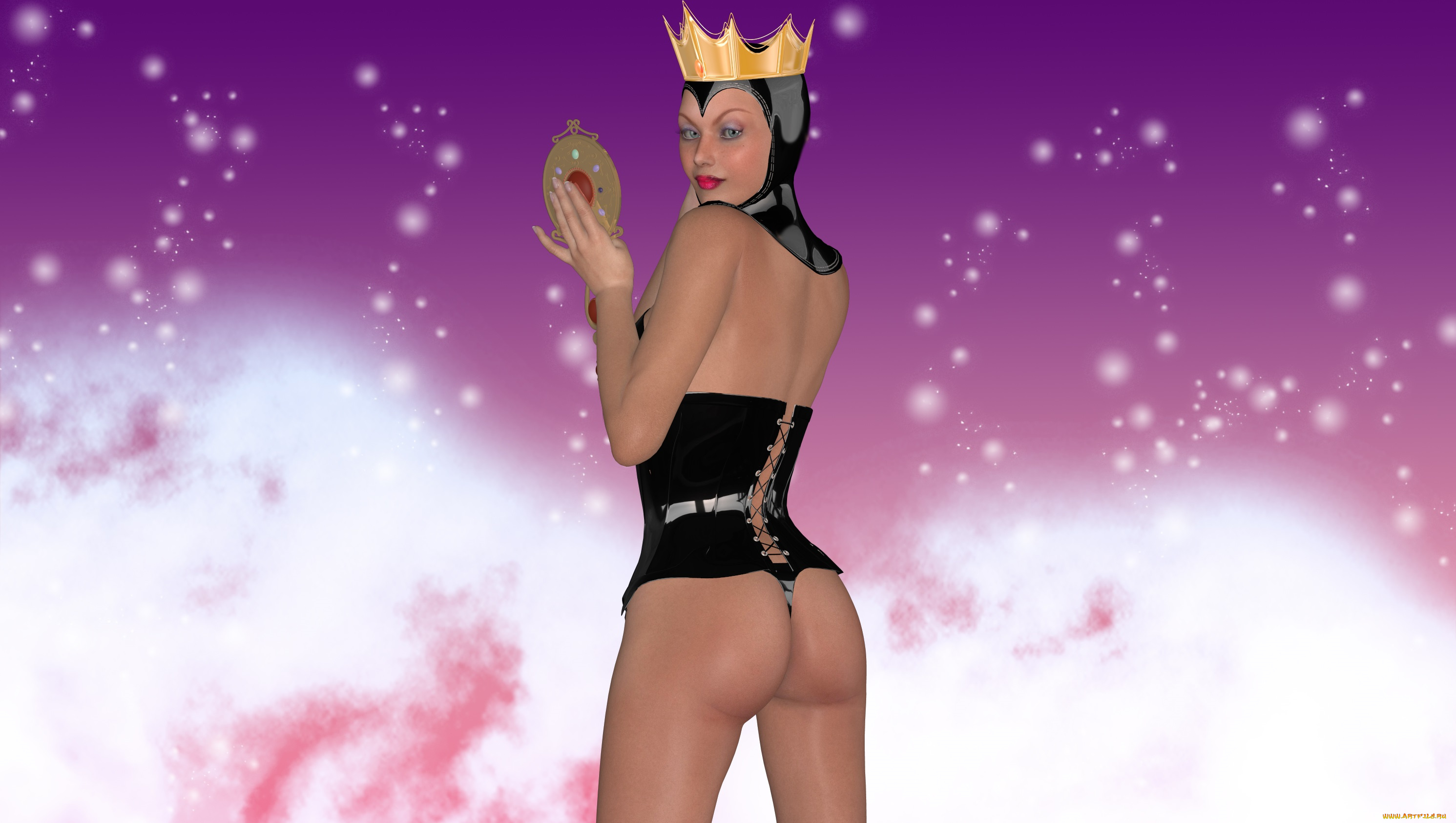 3д, графика, люди, , people, девушка, взгляд, фон, корона