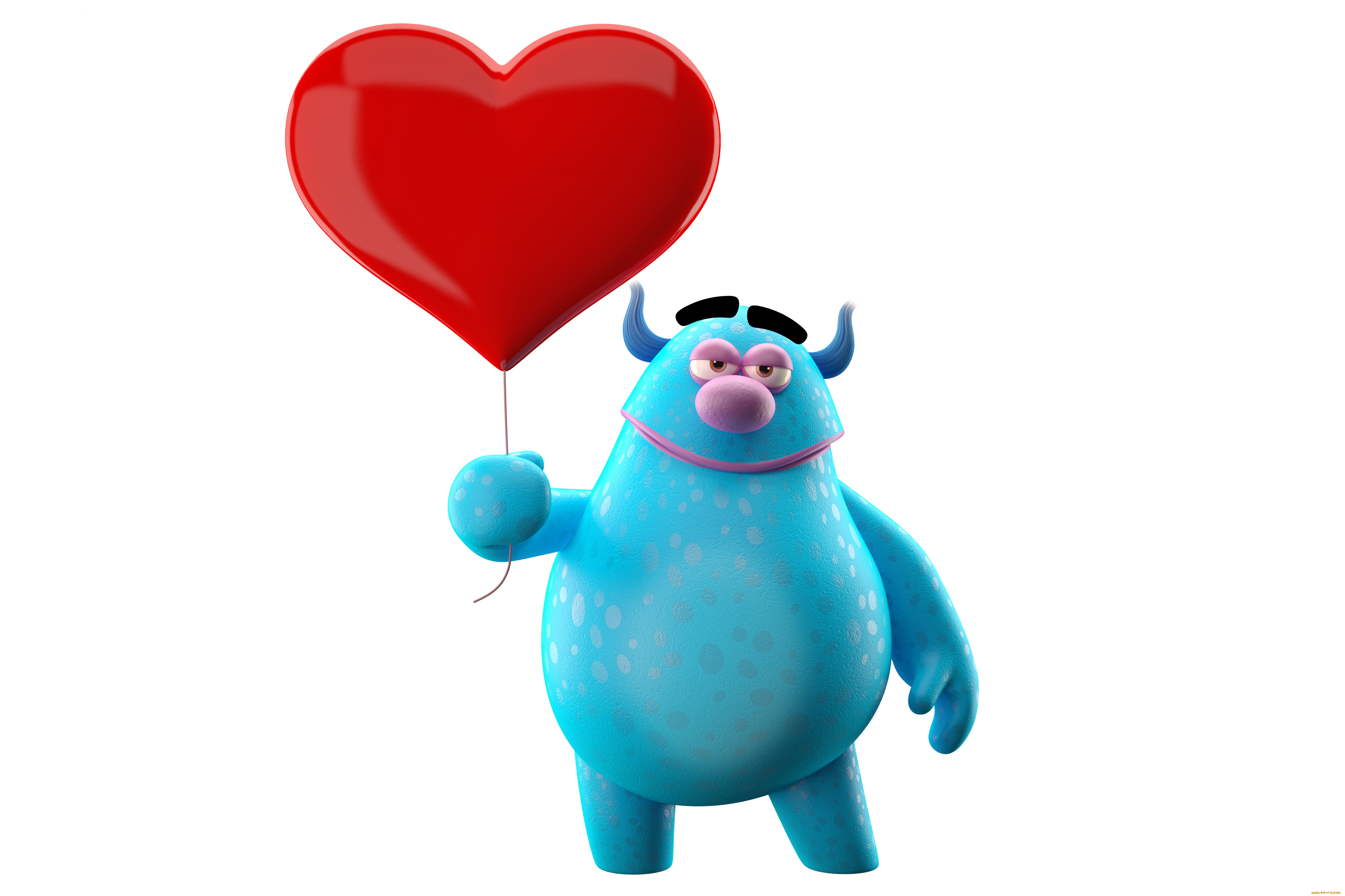 3д, графика, юмор, , humor, heart, cute, character, monster, funny