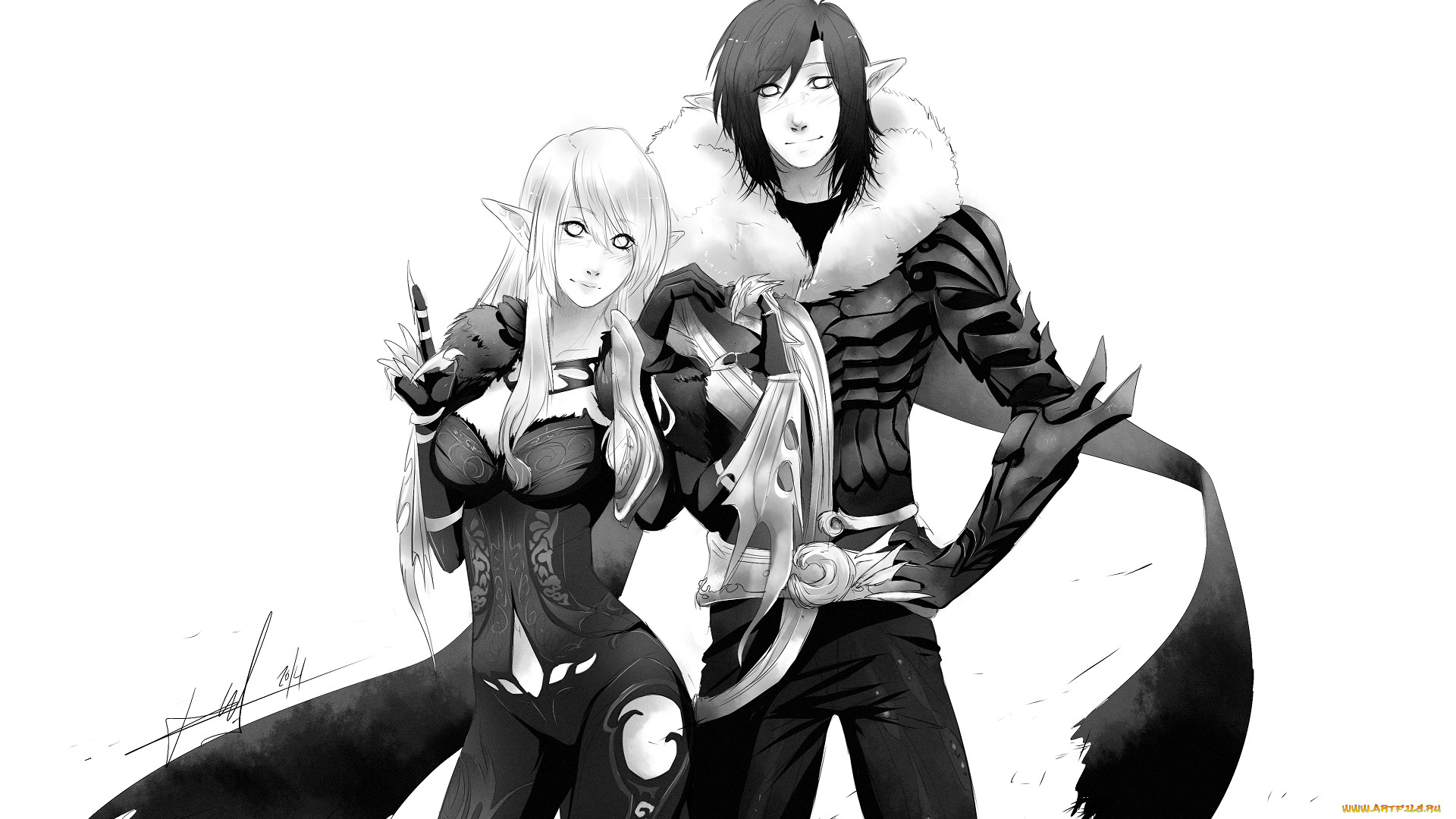 разное, арты, арт, пара, парень, девушка, эльф