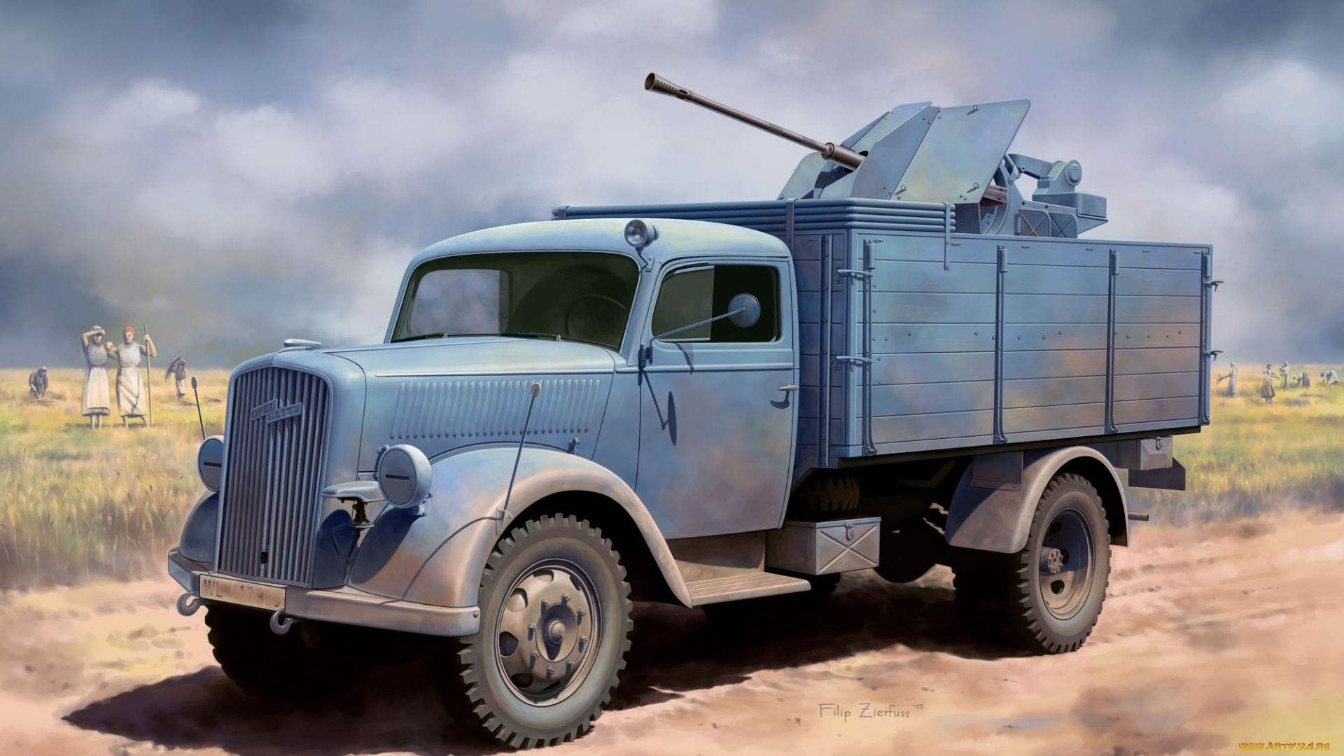 рисованное, армия, автомобиль, пушка