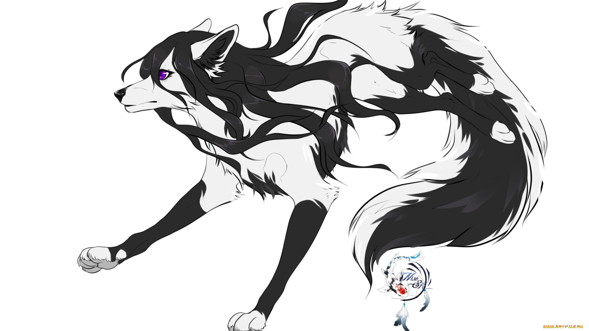 рисованное, животные, , сказочные, , мифические, зверь, фон, арт