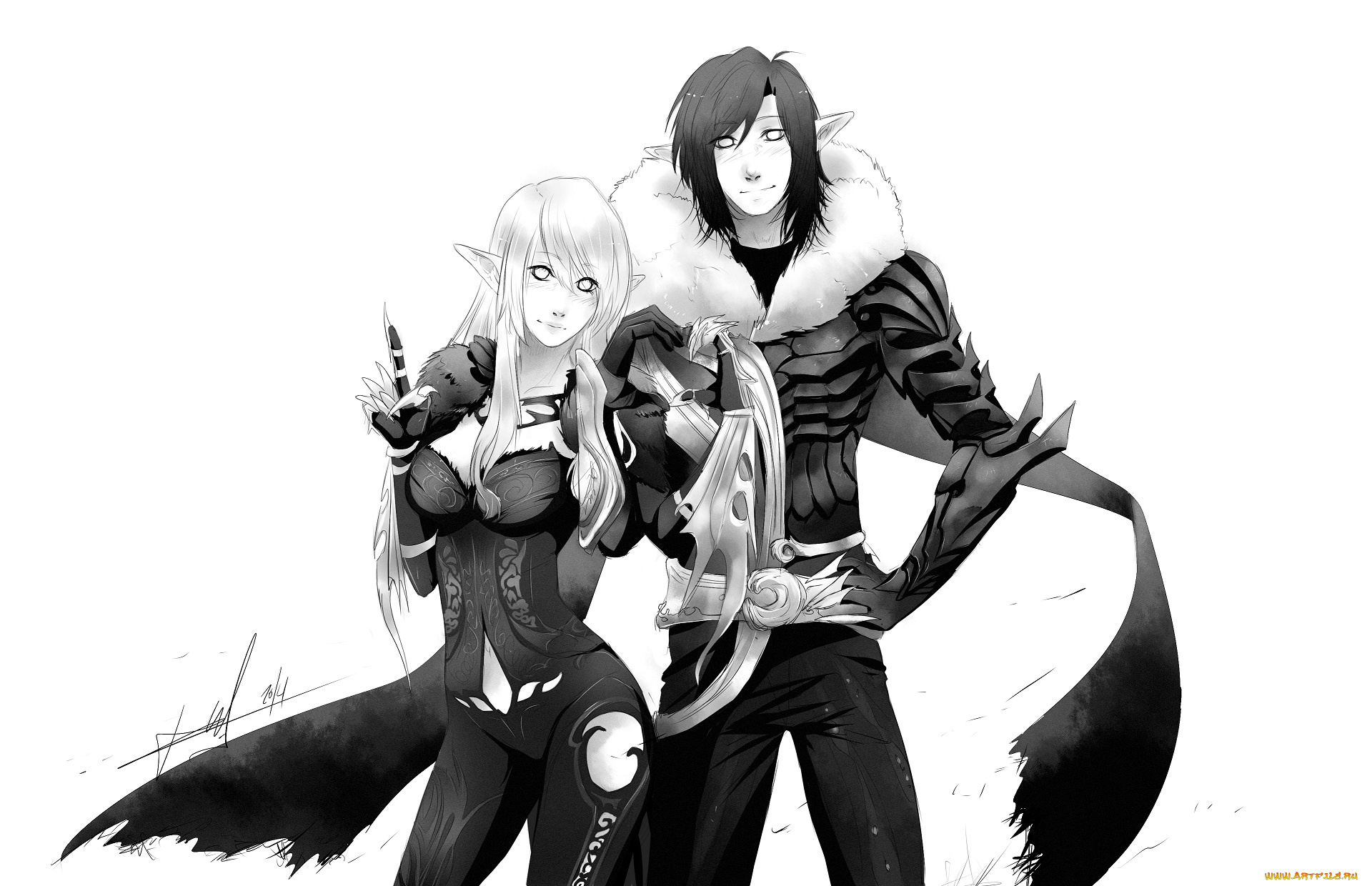 разное, арты, арт, пара, парень, девушка, эльф