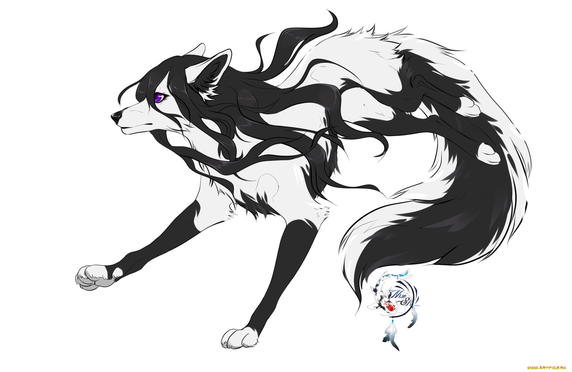 рисованное, животные, , сказочные, , мифические, зверь, фон, арт