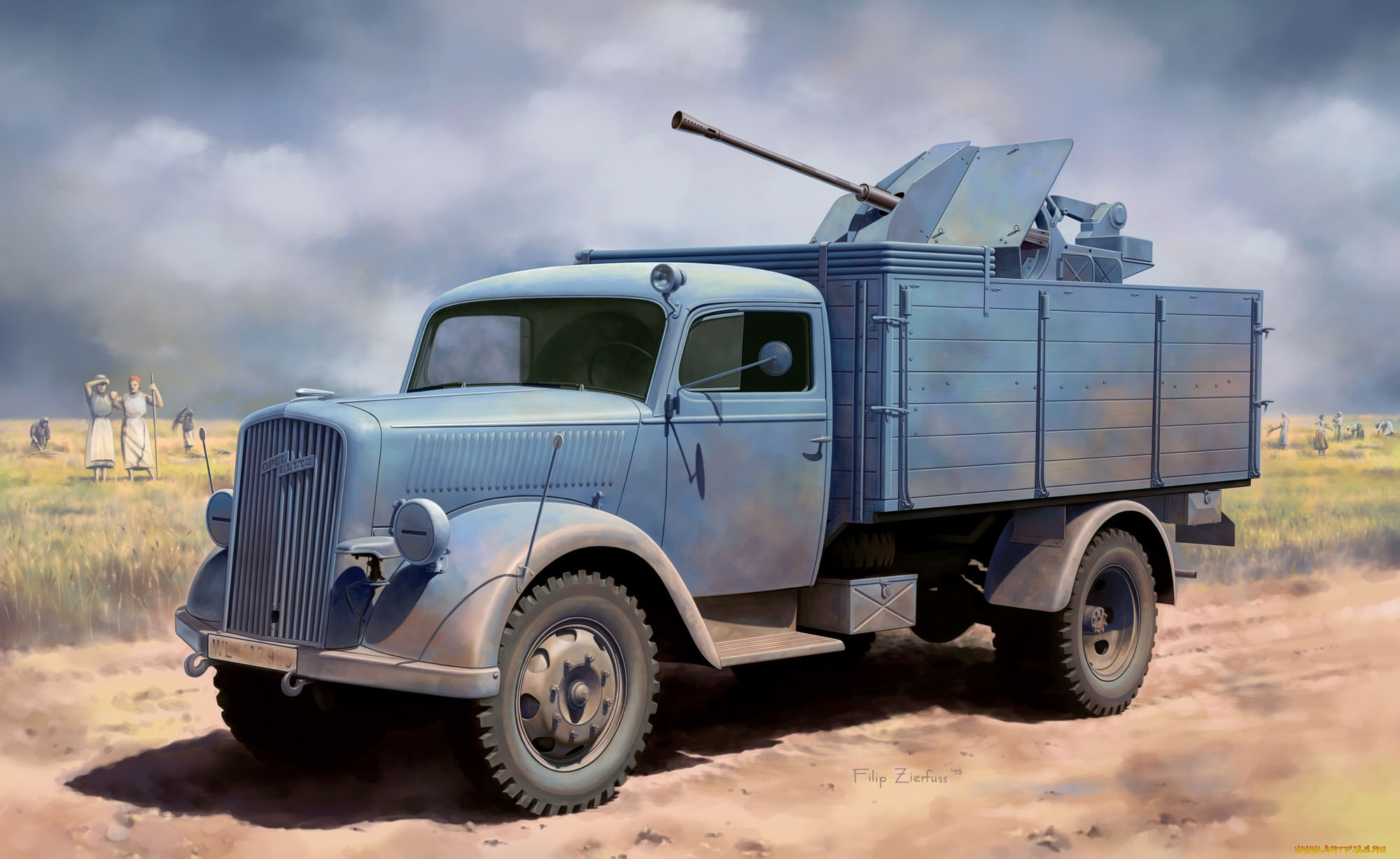 рисованное, армия, автомобиль, пушка