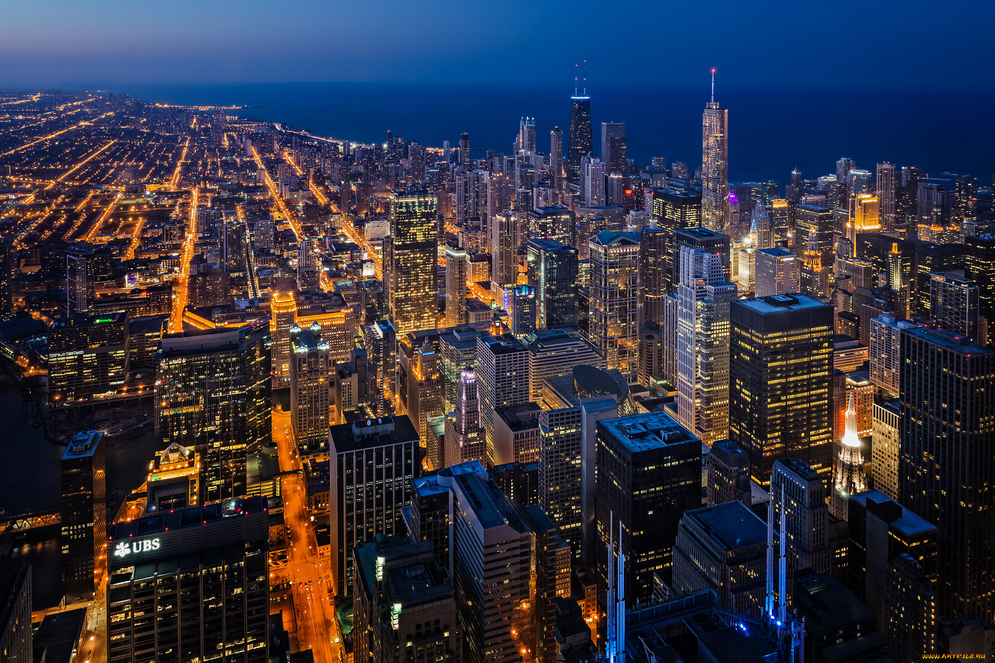 chicago, , il, города, Чикаго, , сша, небоскребы, огни, ночь